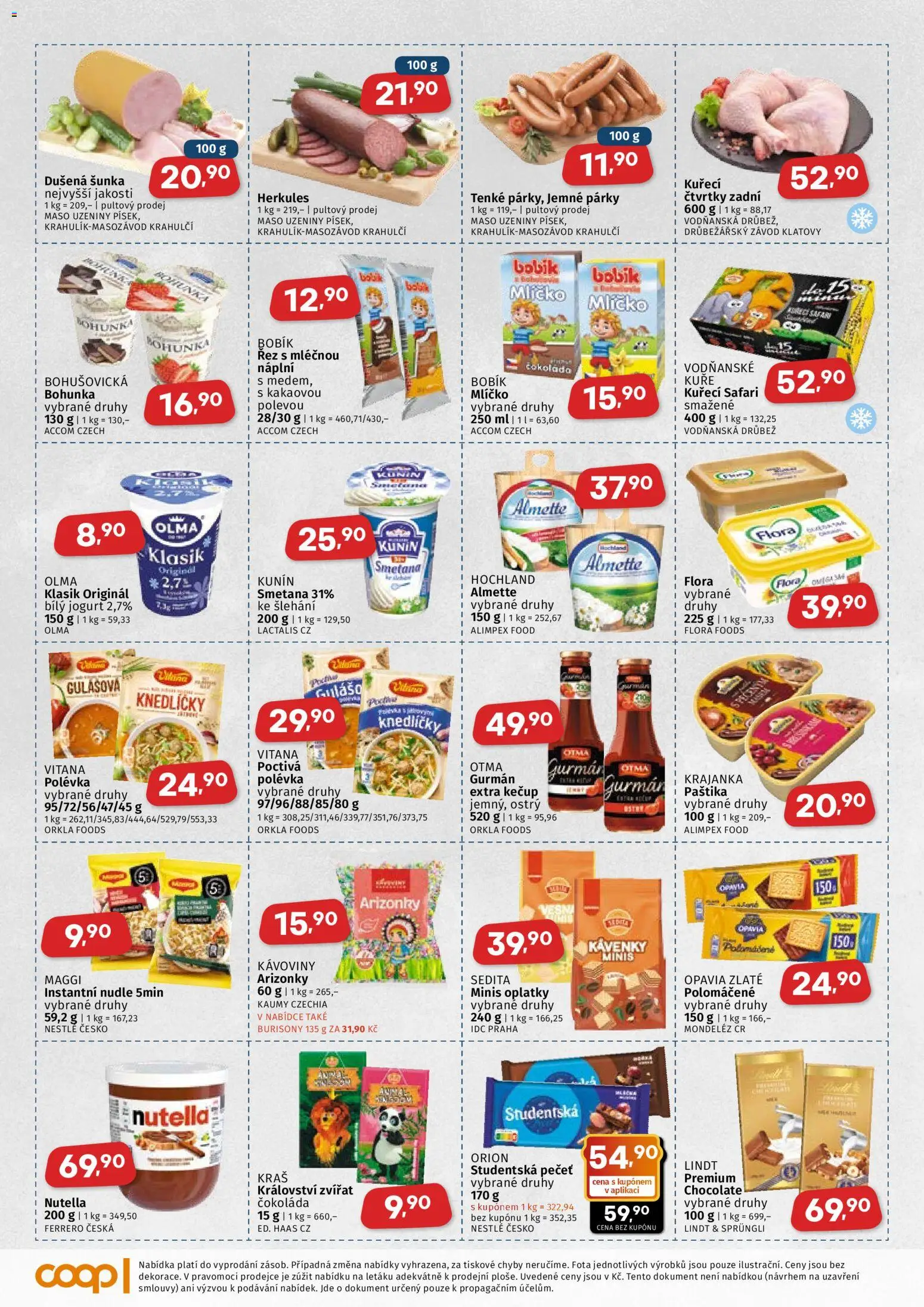 Coop leták - Středočeský region od 23.09.2026 | Strana: 2 | Produkty: Drůbež, Párky, Maso, Kuře