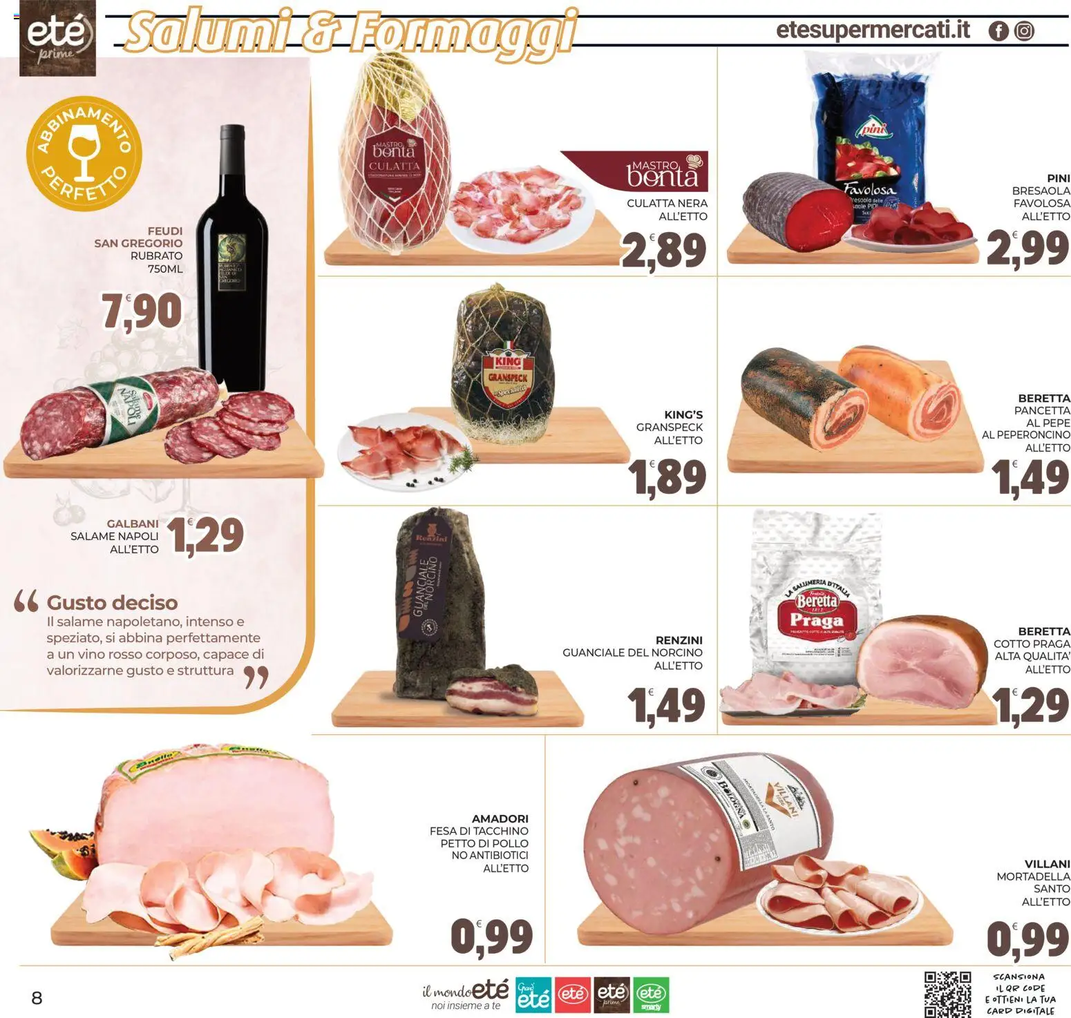 Volantino Eté del 02.06.2026 | Pagina: 8 | Prodotti: Bresaola, Pancetta, Pepe, Guanciale
