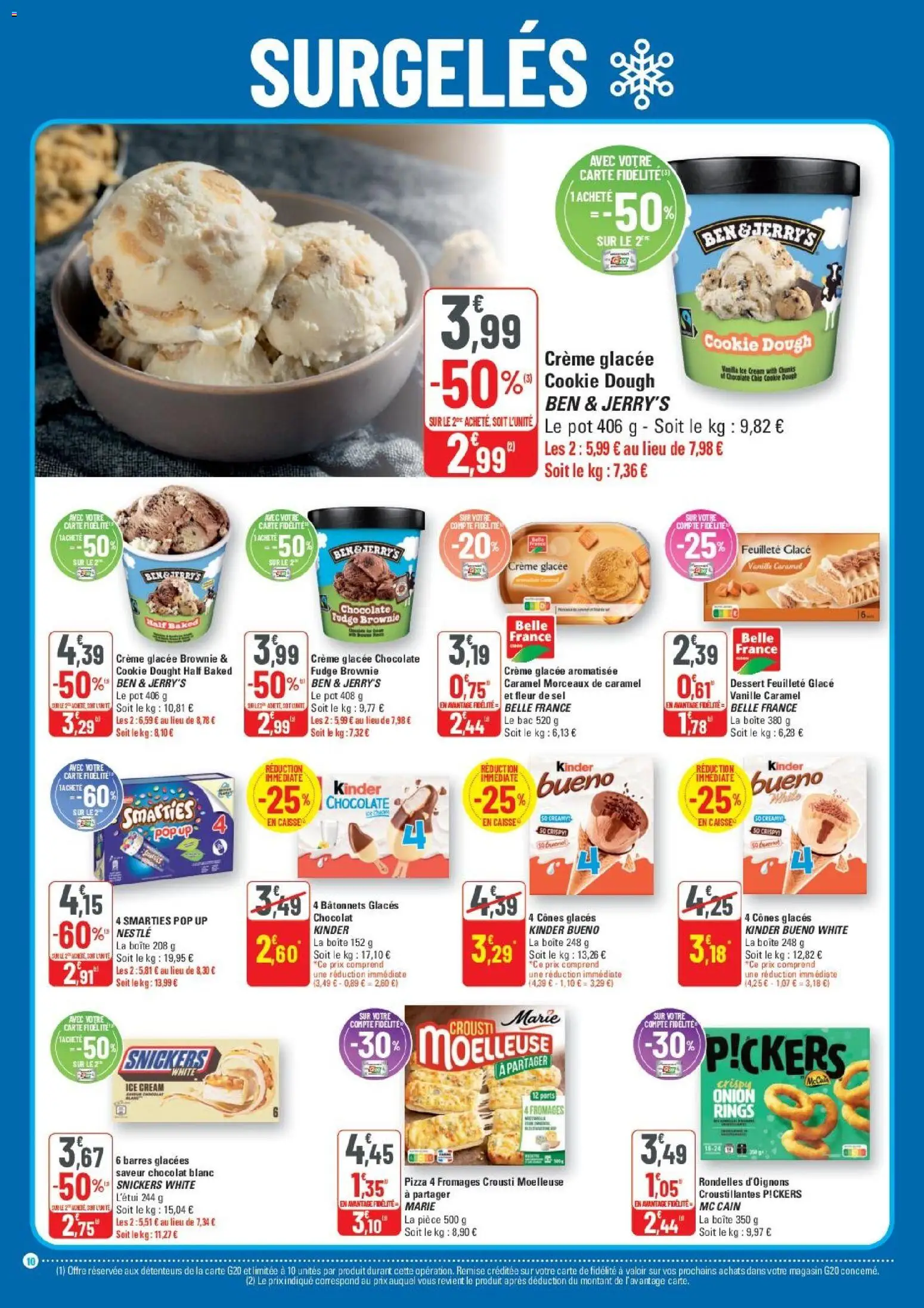 {H1} | Page: 10 | Produits: Glaces, Pizza 4 fromages, Chocolat, Pizza