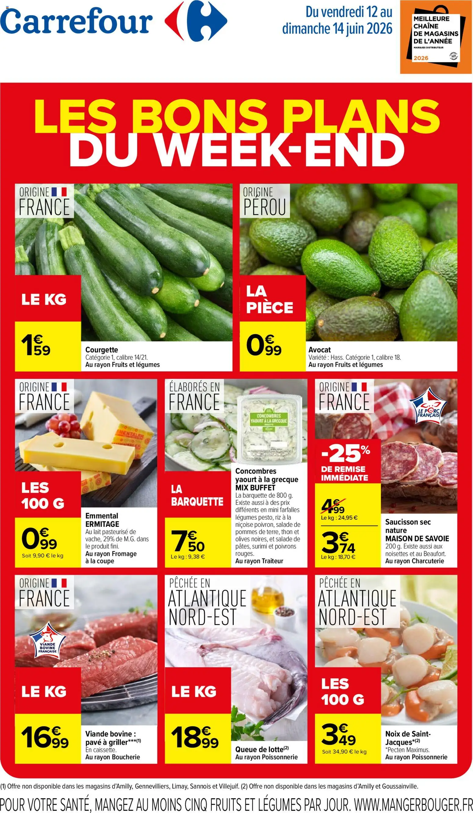 {H1} | Page: 1 | Produits: Saucisson sec, Courgette, Thon, Viande
