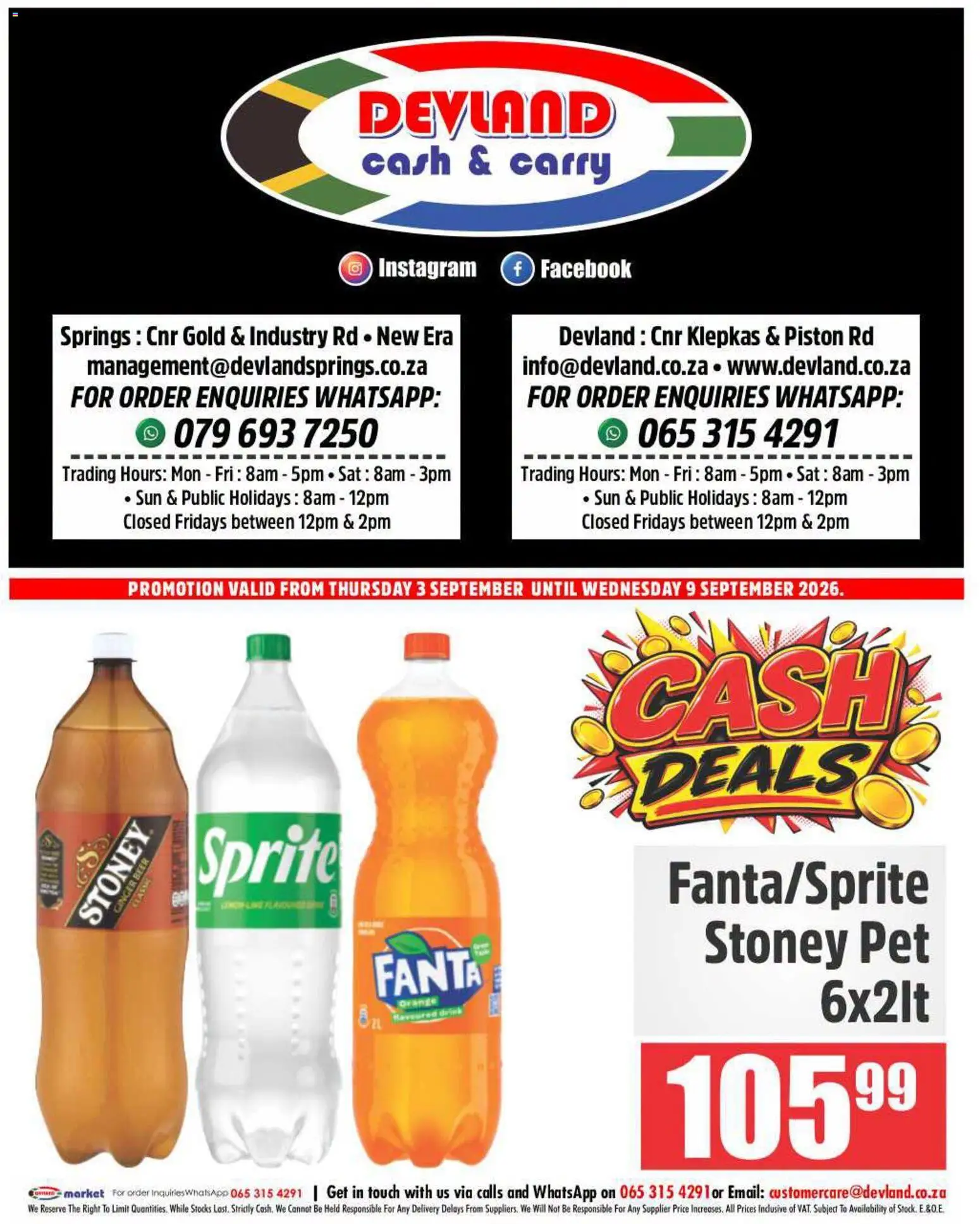 New Devland catalogue – valid from 03/09/2026 | Page: 1 | Products: Beer, Fanta, Sprite, Stoney