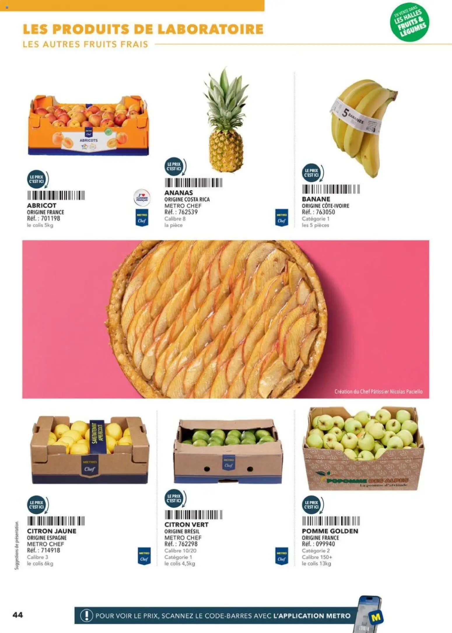{H1} | Page: 44 | Produits: Abricot, Citron, Pomme, Ananas