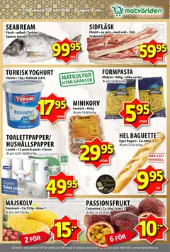 Matvärlden erbjudanden - Förhandsvisning av reklamblad från butik Matvärlden aktuell från 24/08/2026 | Sida: 3 | Produkter: Baguette, Majskolv, Hushållspapper, Passionsfrukt