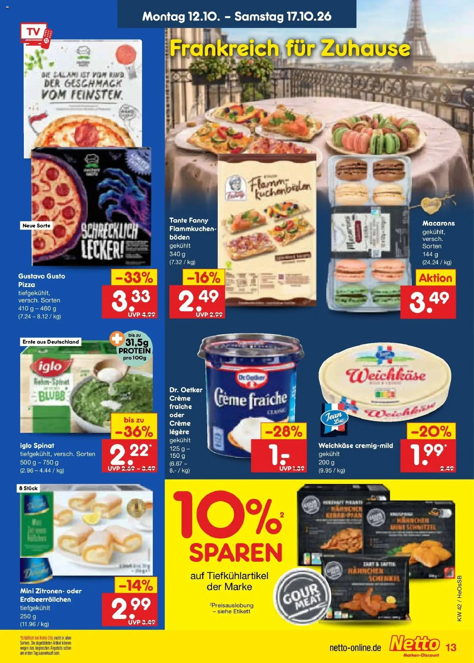 Netto Marken-Discount Prospekt Rostock – gültig ab 12.10.2026 | Seite: 15 | Produkte: Gustavo gusto, Iglo, Salami, Zitronen