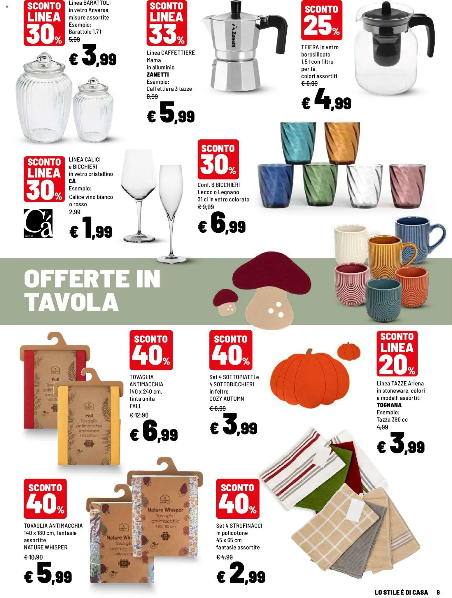 Volantino Iper del 12/10/2026 | Pagina: 9 | Prodotti: Calice, Vino, Strofinacci, Vino bianco