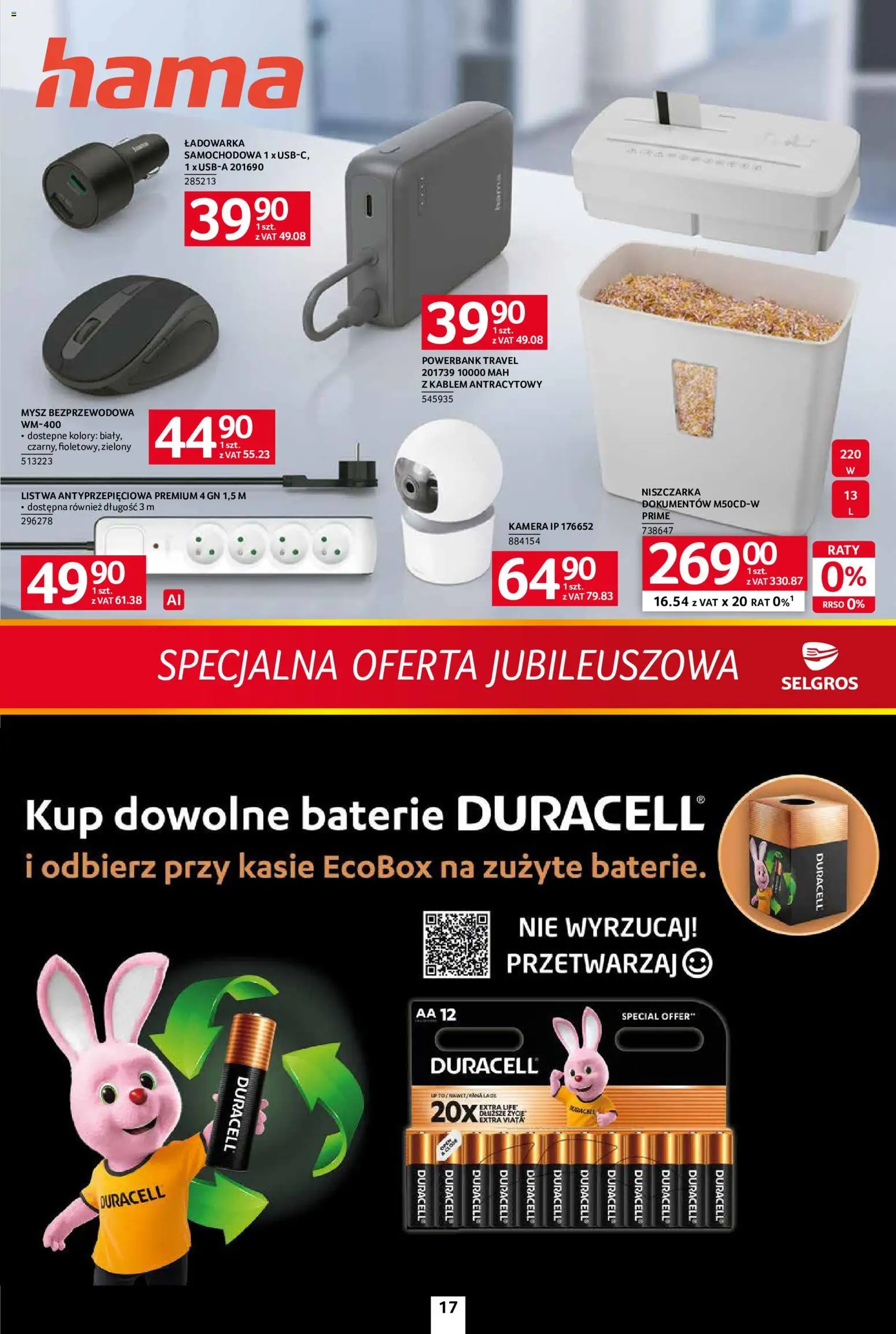 Selgros cash&carry gazetka - Specjalna oferta jubileuszowa od 10.09.2026 | Strona: 13 | Produkty: Mysz, Ładowarka, Niszczarka, Powerbank