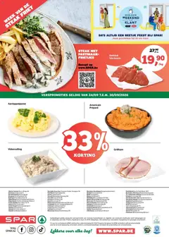 Spar folder - Voorbeeld van een folder van Spar, geldig van 24/09/2026 | Pagina: 4 | Producten: Steak, Biefstuk, Steak friet, La