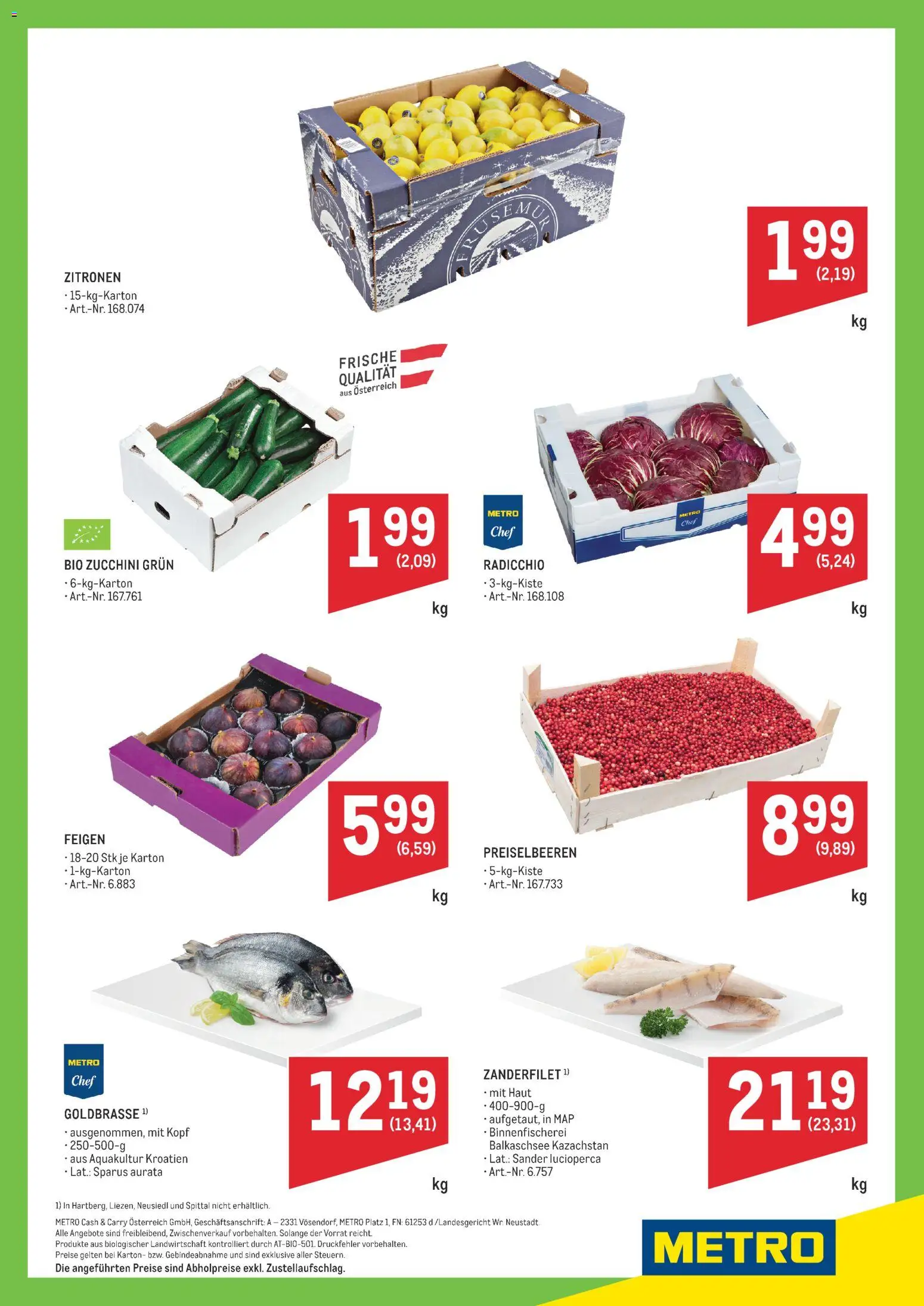 Metro angebote Ultrafrische Wochenhits gültig ab 07.09.2026 | Seite: 2 | Produkte: Feigen, Zucchini