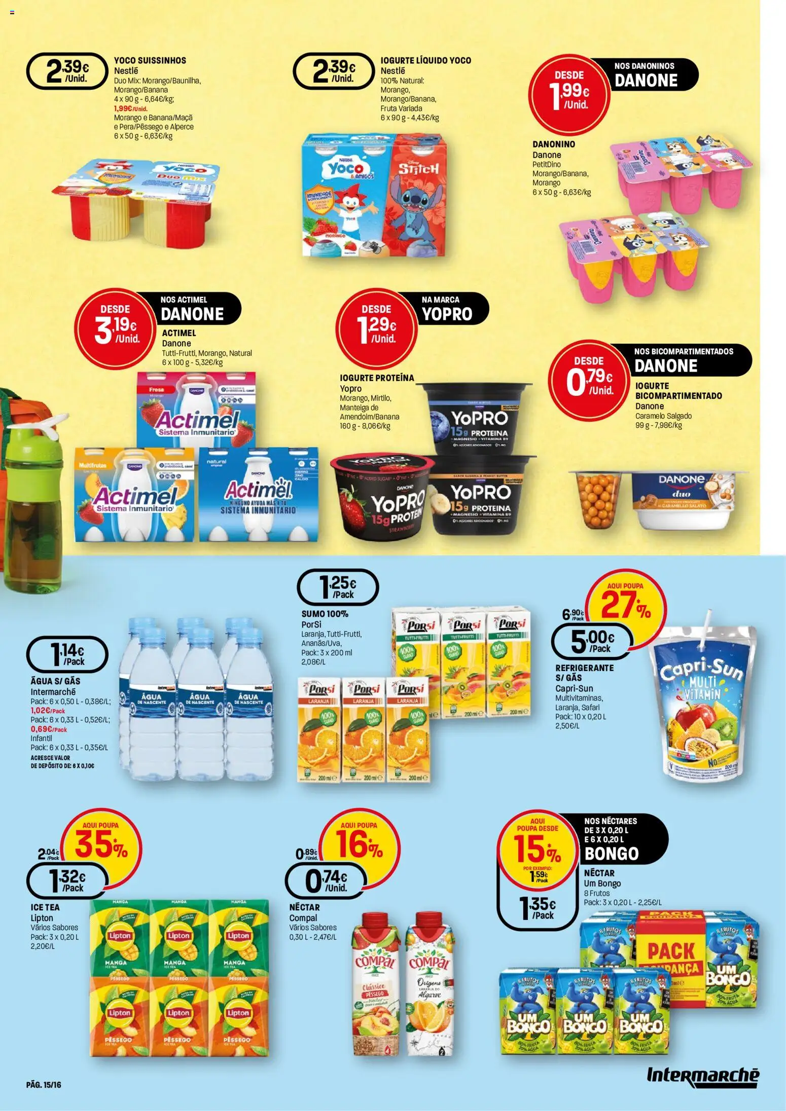 Intermarché Especial Regresso às Aulas │ válido de 20/08/2026 | Página: 15 | Produtos: Agua, Manteiga, Iogurte liquido, Proteina