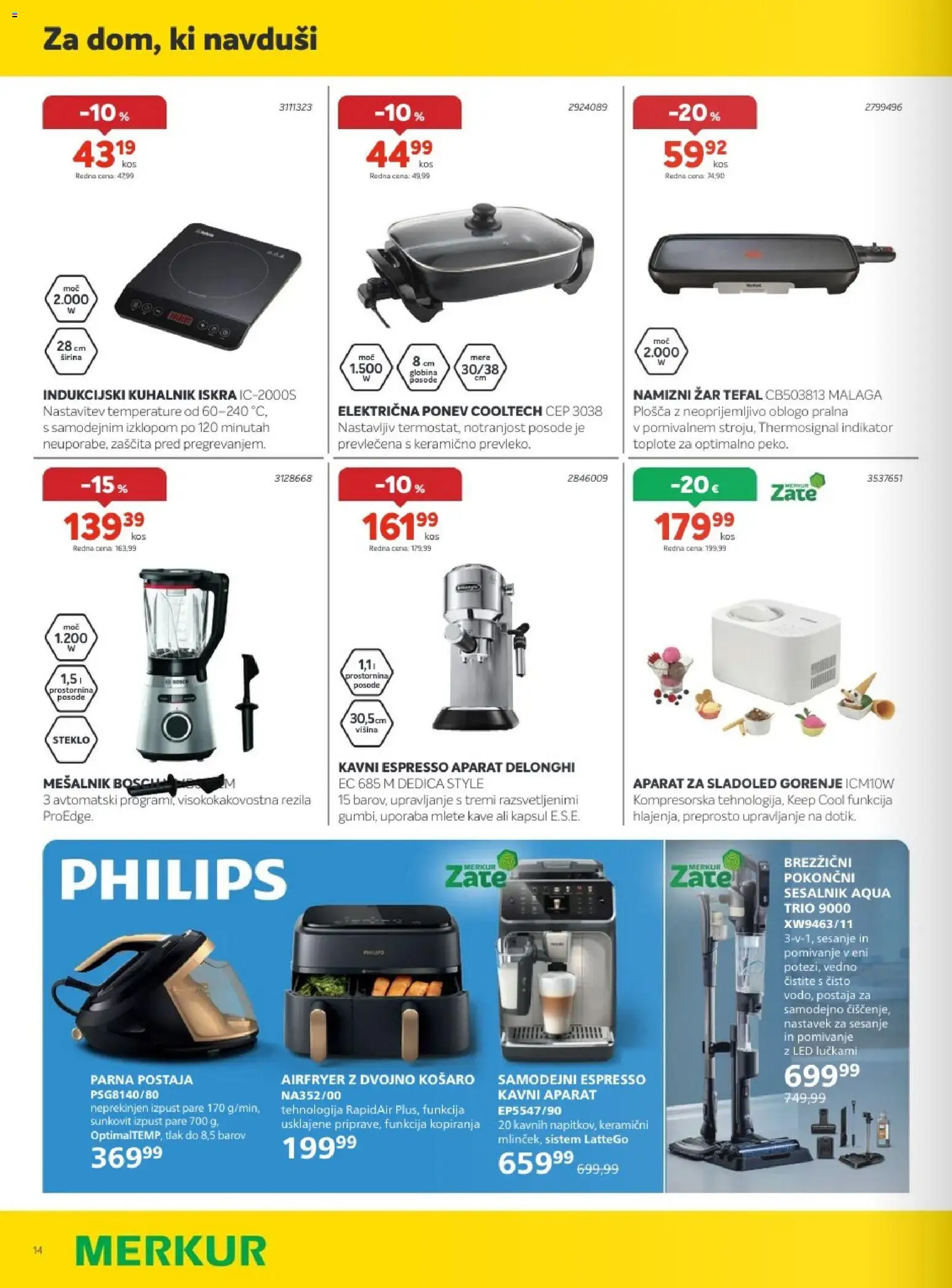 Novi Merkur katalog ponudbe – veljaven od 03.06.2026 | Stran: 14 | Izdelki: Zar, Kuhalnik, Sladoled, Sesalnik