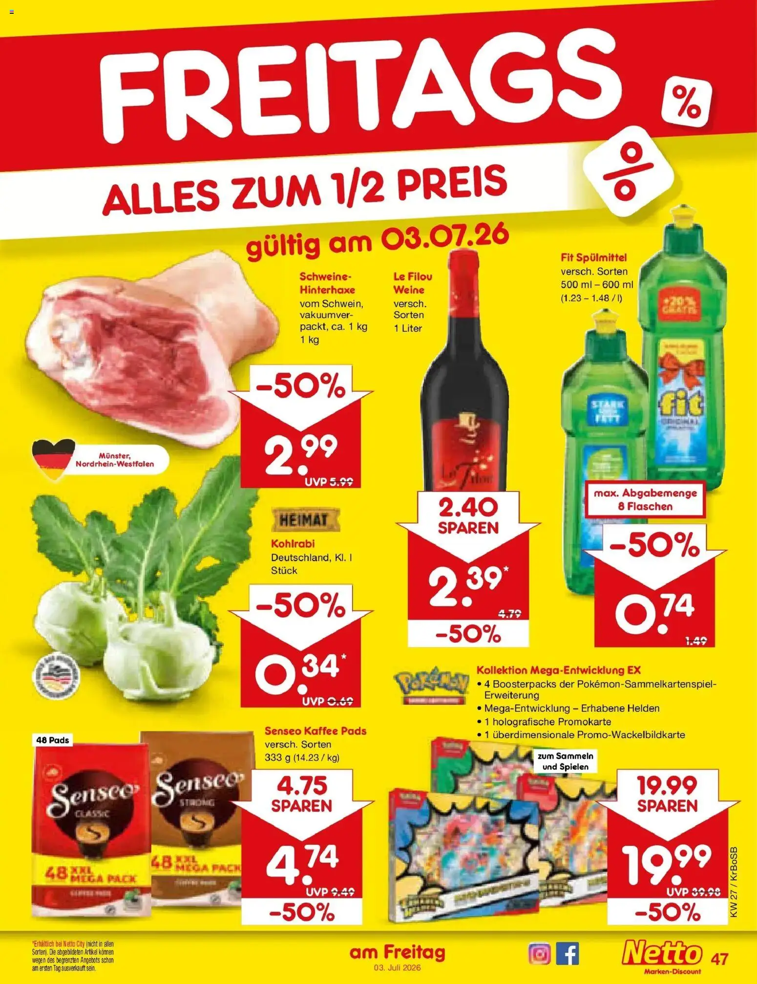 Netto Marken-Discount Prospekt Stadtlohn – gültig ab 29.06.2026 | Seite: 67 | Produkte: Senseo, Le filou, Kaffee, Kohlrabi