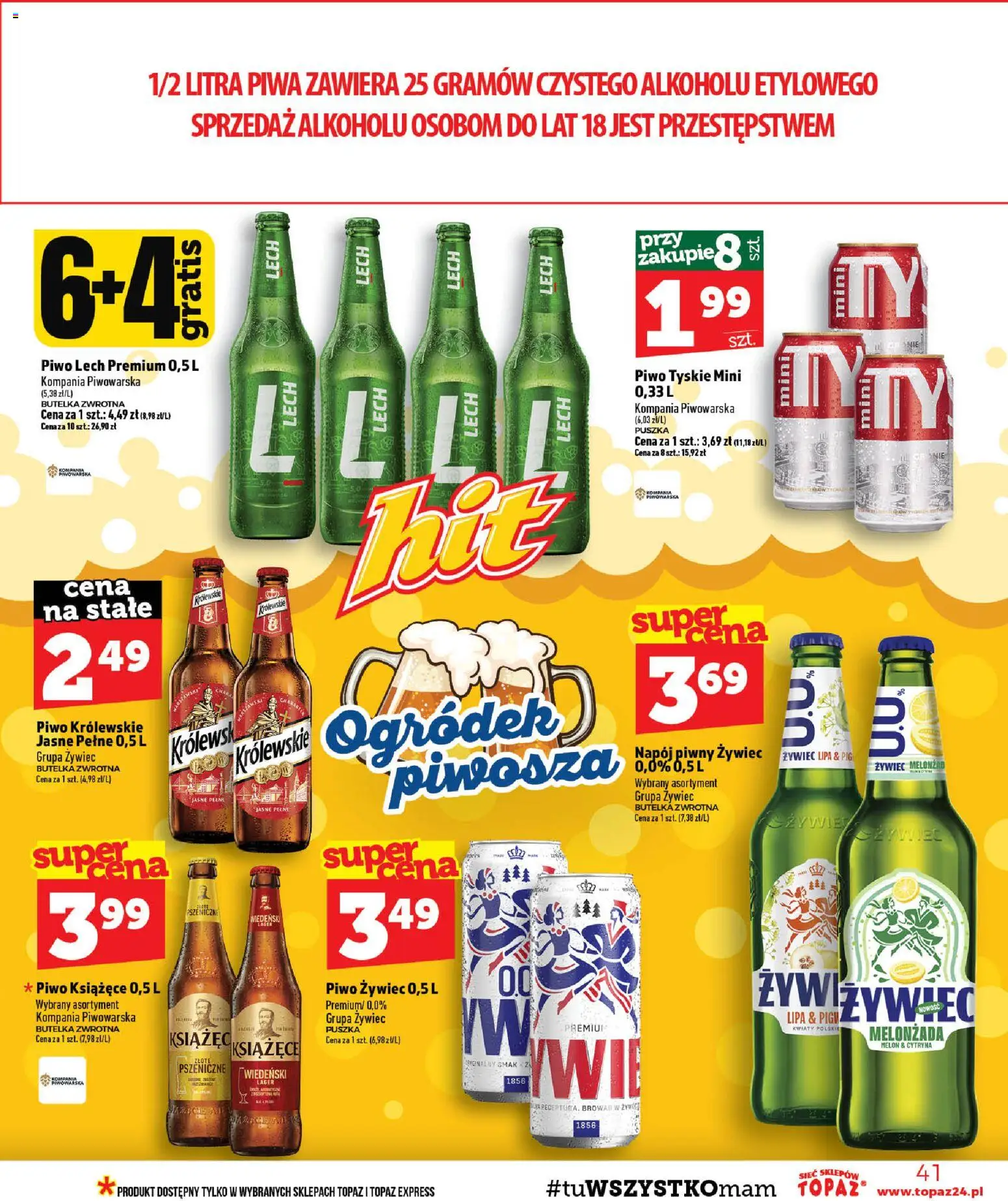 Topaz gazetka - MAZ od 15.10.2026 | Strona: 41 | Produkty: Cytryna, Lech, Tyskie, Piwo
