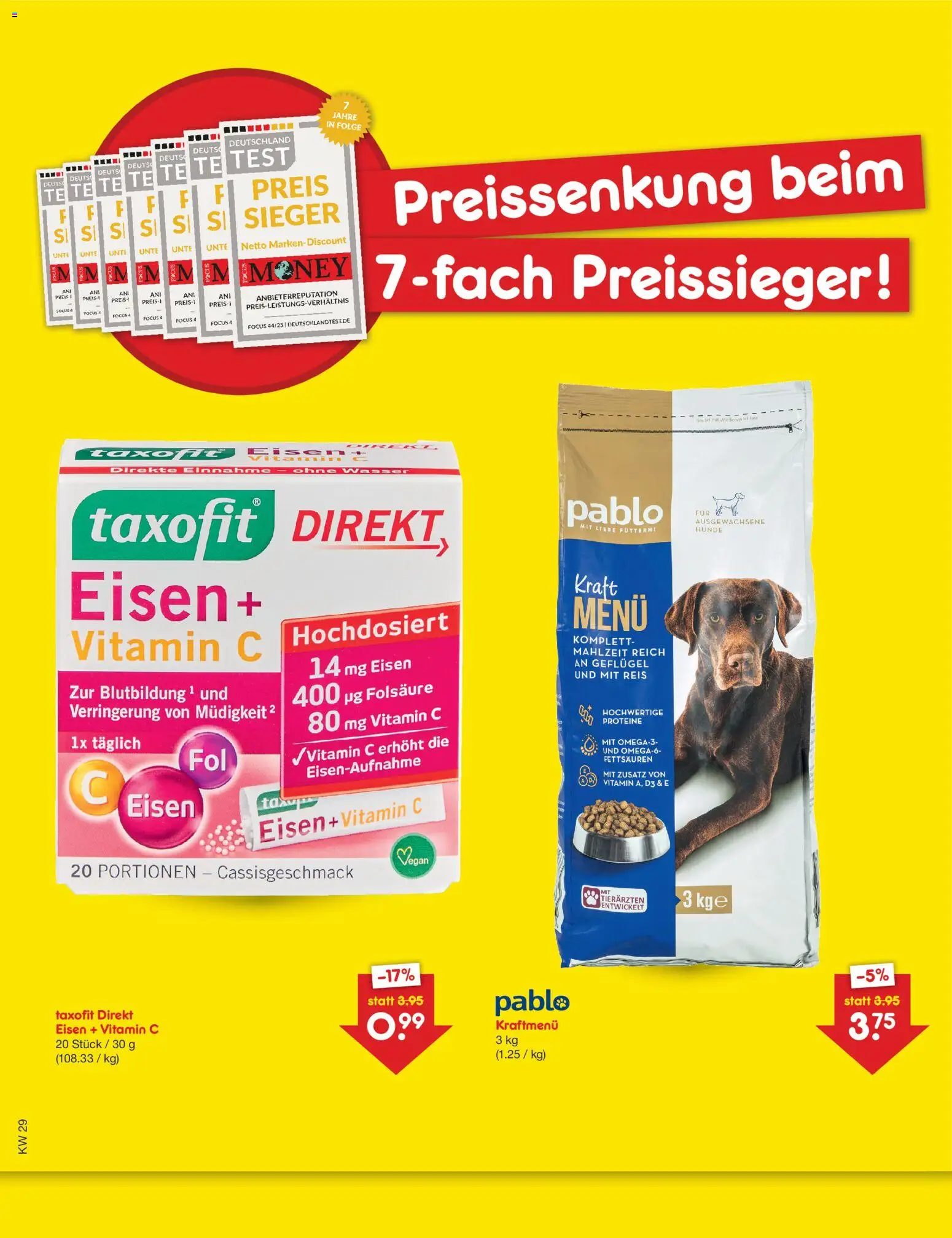 Netto Marken-Discount Preissenkung auf Dauer – gültig ab 16.07.2026 | Seite: 1 | Produkte: Wasser, Reis