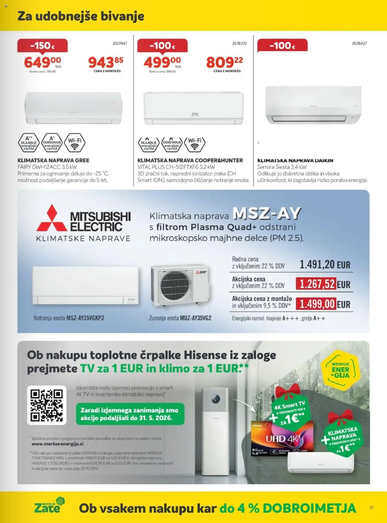 Novi Merkur katalog ponudbe – veljaven od 06.05.2026 | Stran: 21 | Izdelki: Televizor, Tv, Klimatska naprava