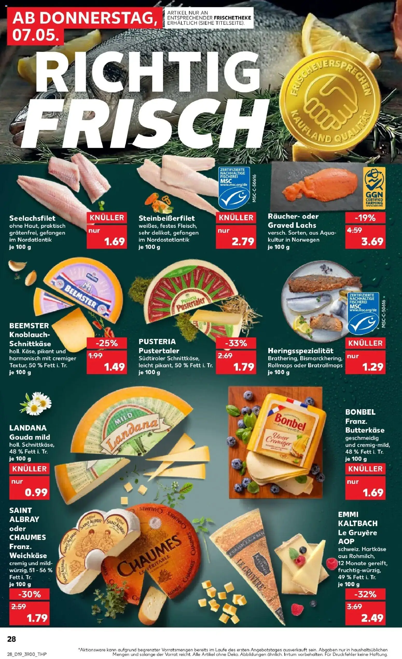 Prospekt Kaufland ab 04.05.2026 » Angebote Online zum Blättern | Seite: 33 | Produkte: Butter, Gouda, Lachs, Knoblauch