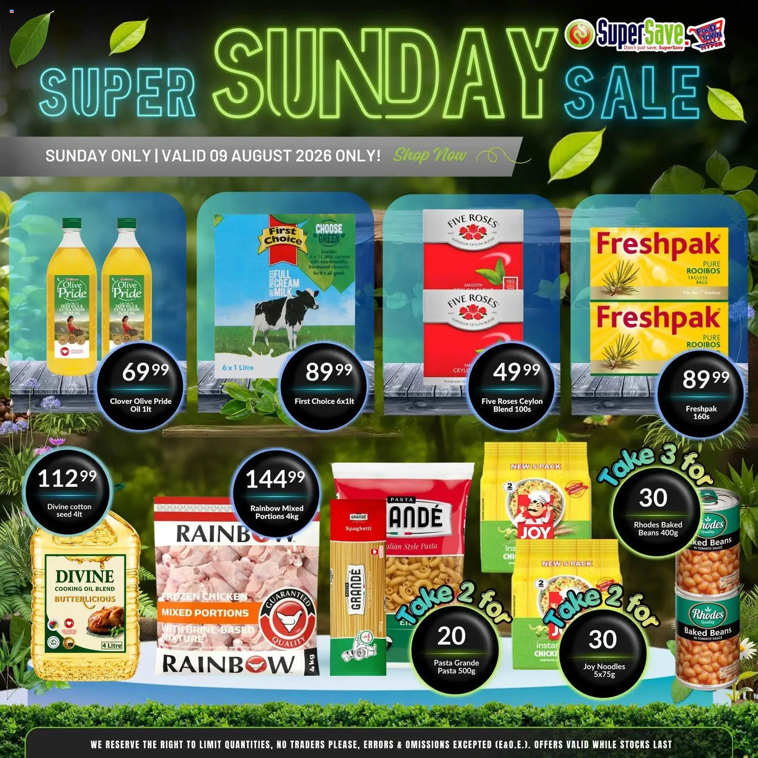 New Super Save catalogue – valid from 09/08/2026 | Page: 2 | Products: Beans, Milk, Tomato sauce, Sauce