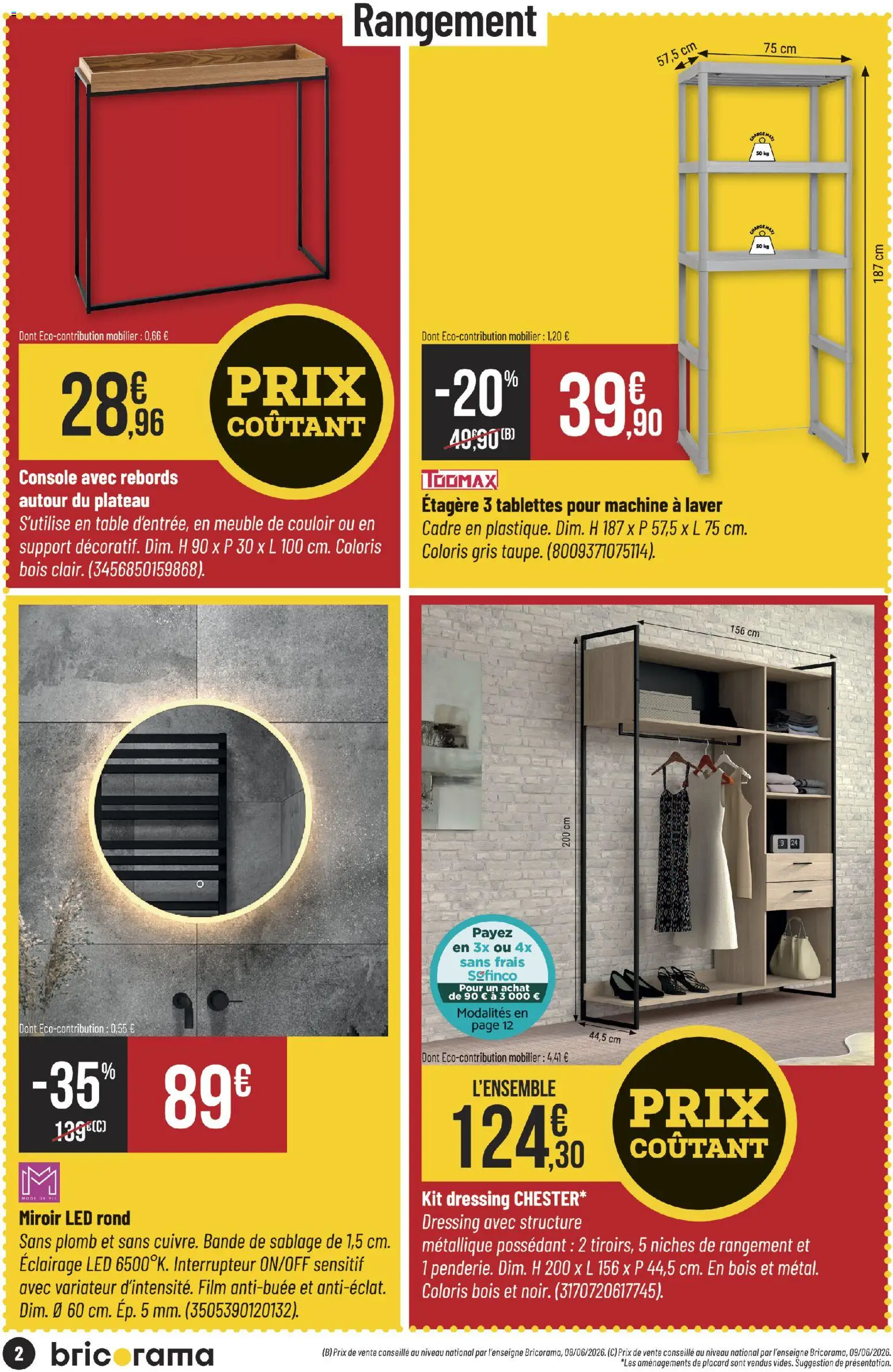 {H1} | Page: 2 | Produits: Machine à laver, Étagère, Dressing, Miroir