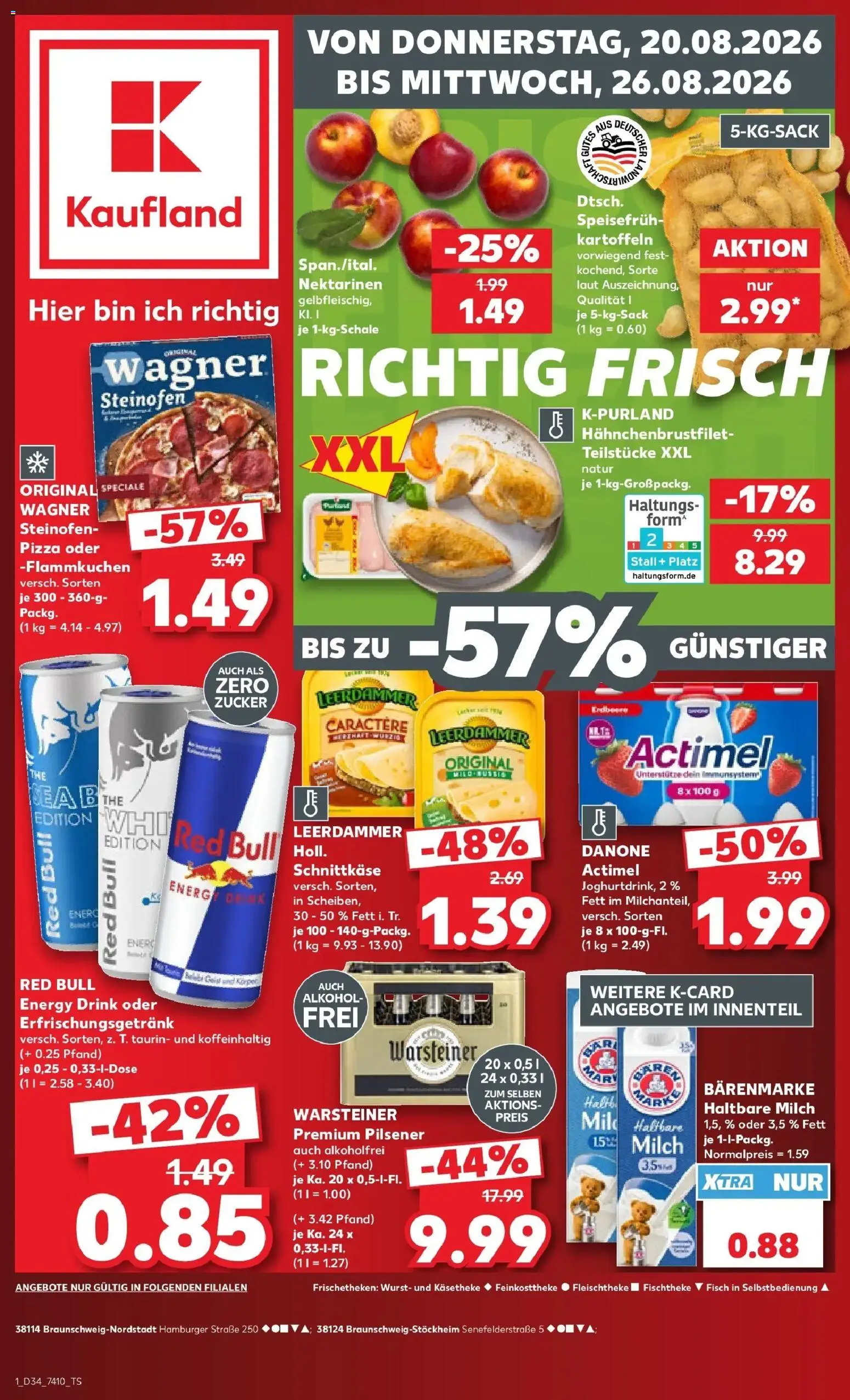 Prospekt Kaufland ab 17.08.2026 » Angebote Online zum Blättern | Seite: 12 | Produkte: Actimel, Red bull, Fisch, Pizza