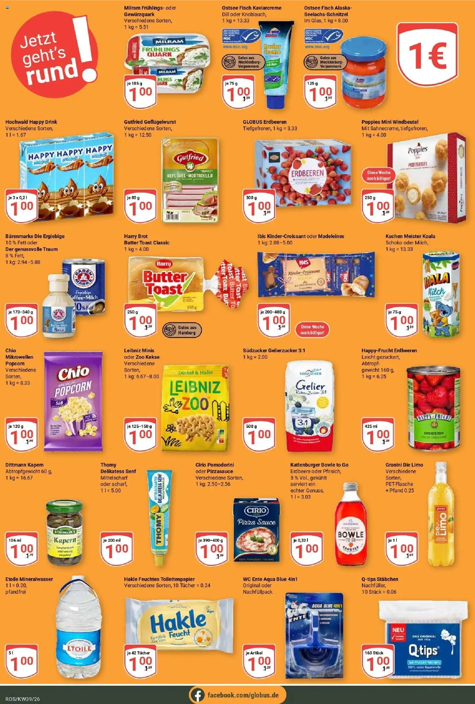 Globus Prospekt Lambrechtshagen (ab 21.09.2026) » Angebote online | Seite: 6 | Produkte: Quark, Butter, Popcorn, Toilettenpapier