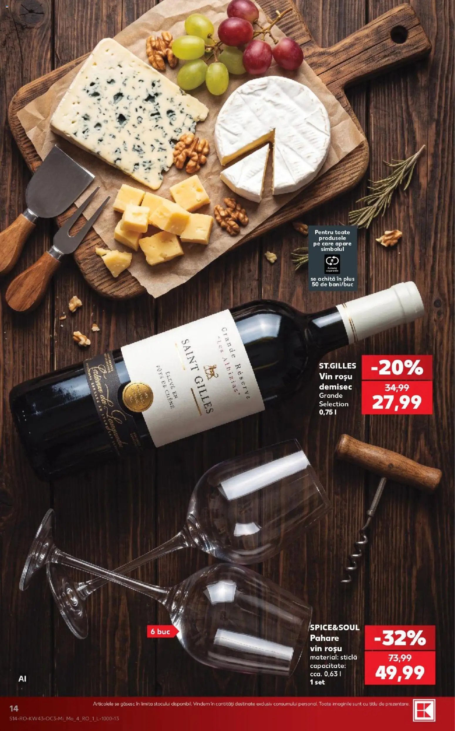 Noul catalog Kaufland – valabil de la 21.10.2026 | Pagină: 14 | Produse: Vin rosu, Pahare, Vin, Plus