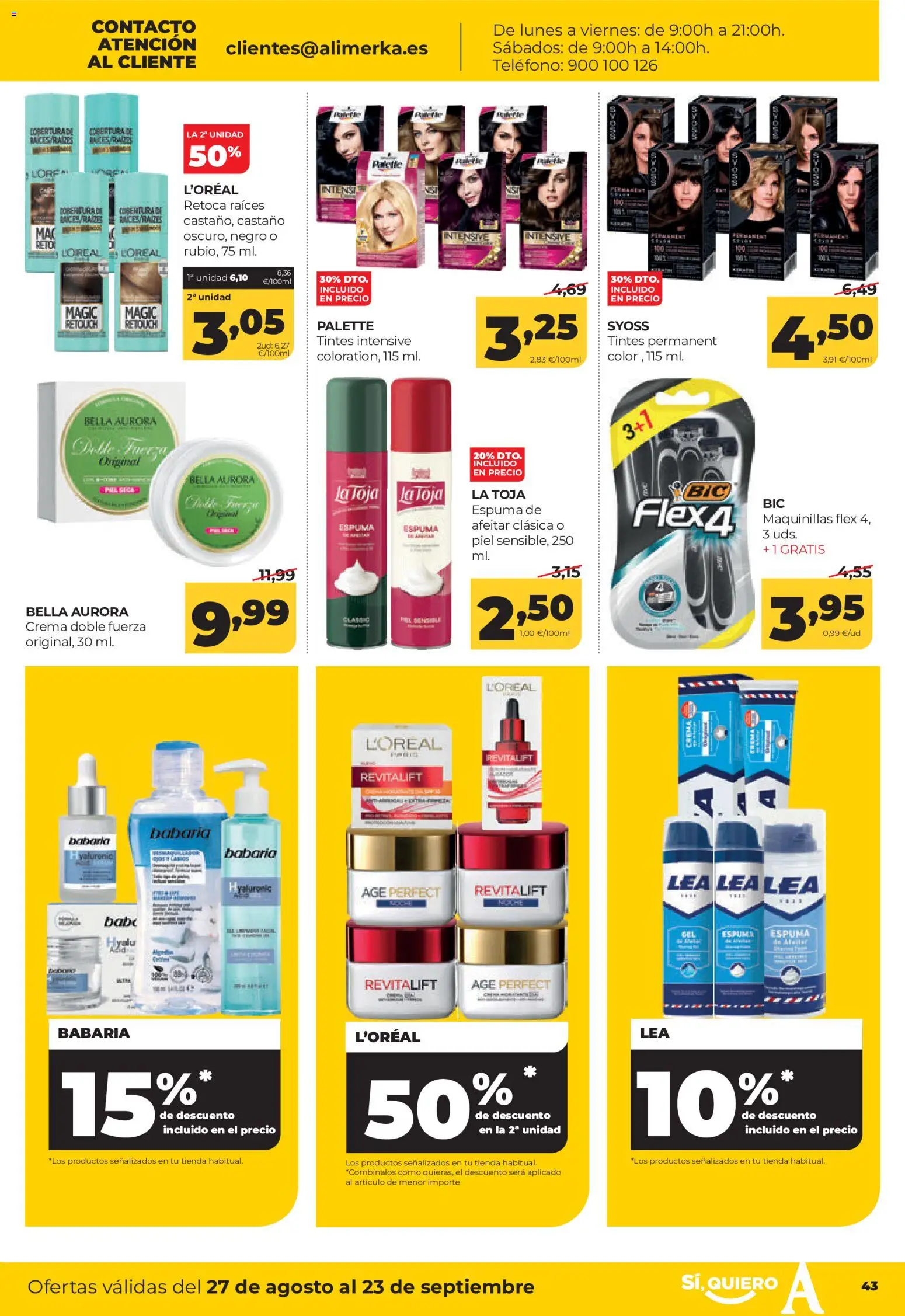 Alimerka folleto Castilla y León │ válido desde el 27/08/2026 | Página: 47 | Productos: Espuma de afeitar, Crema, Teléfono, Espuma