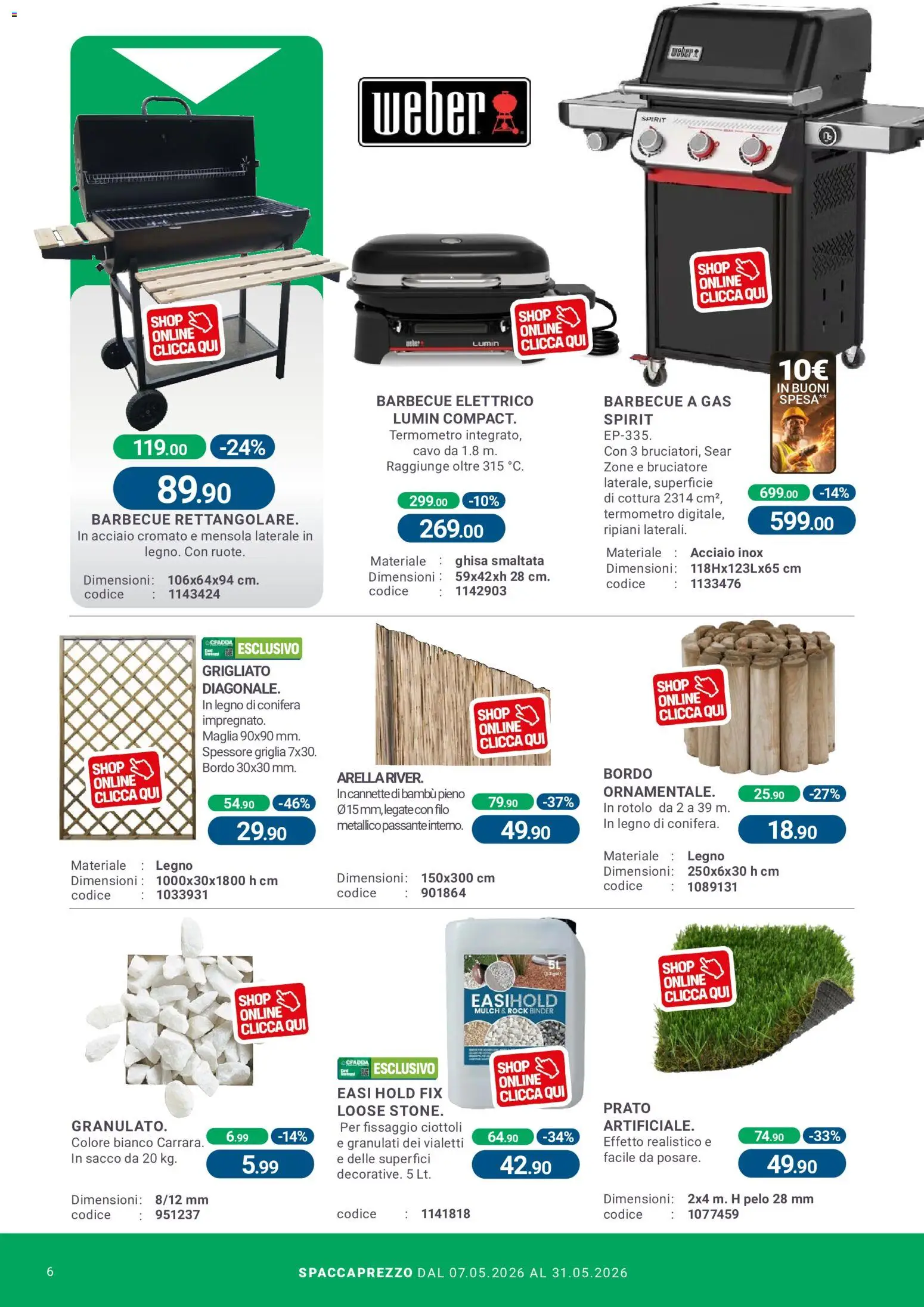 Volantino CFadda del 07.05.2026 | Pagina: 6 | Prodotti: Barbecue a gas, Cavo, Griglia, Termometro