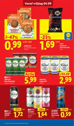 Lidl folder Weekenddeals 36 - Voorbeeld van een folder van Lidl, geldig van 04-09-2026 | Pagina: 3 | Producten: Pasta, Chips, Bacardi, Chili