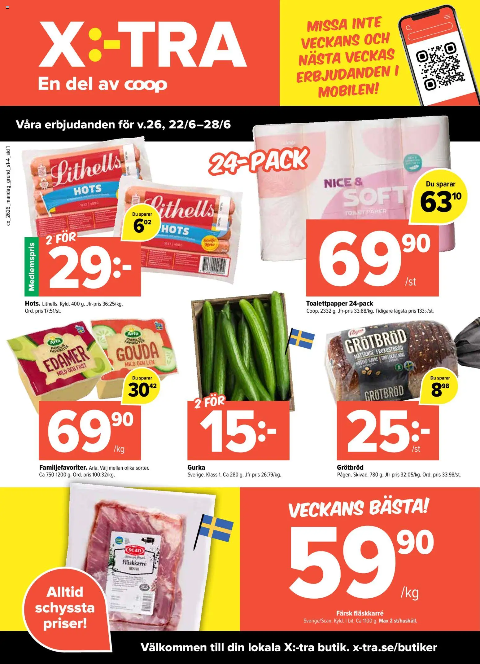 Coop X:-TRA reklamblad aktuell från 22/06/2026 | Sida: 1