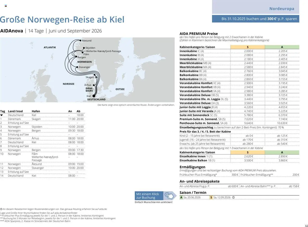 Aida Sommer 2026 – gültig ab 01.03.2026 | Seite: 32 | Produkte: Bett