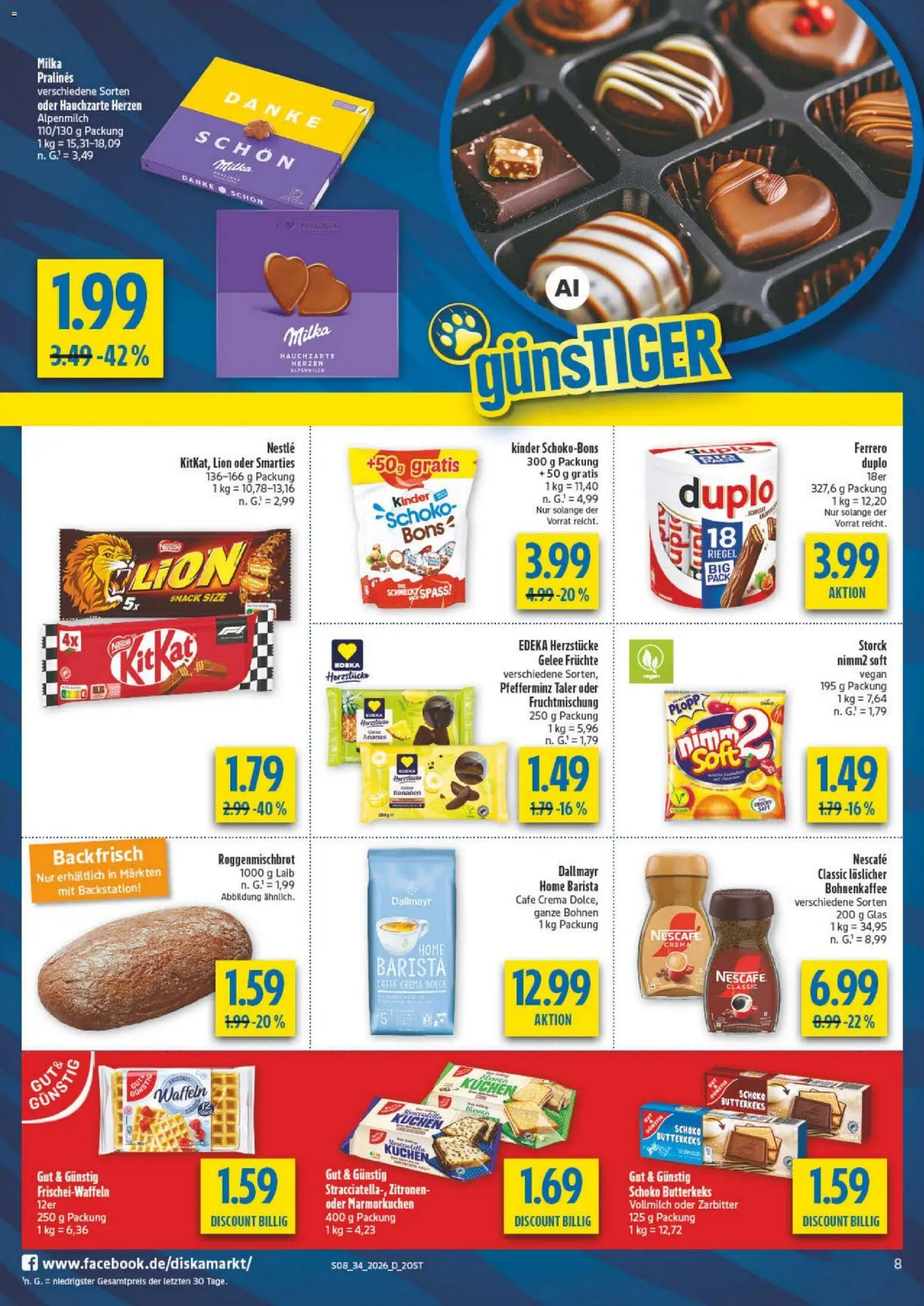 Diska - Diska Angebote Sachsen-Thüringen KW34 – gültig ab 17.08.2026 | Seite: 8 | Produkte: Nescafe, Ananas, Milka, Dallmayr