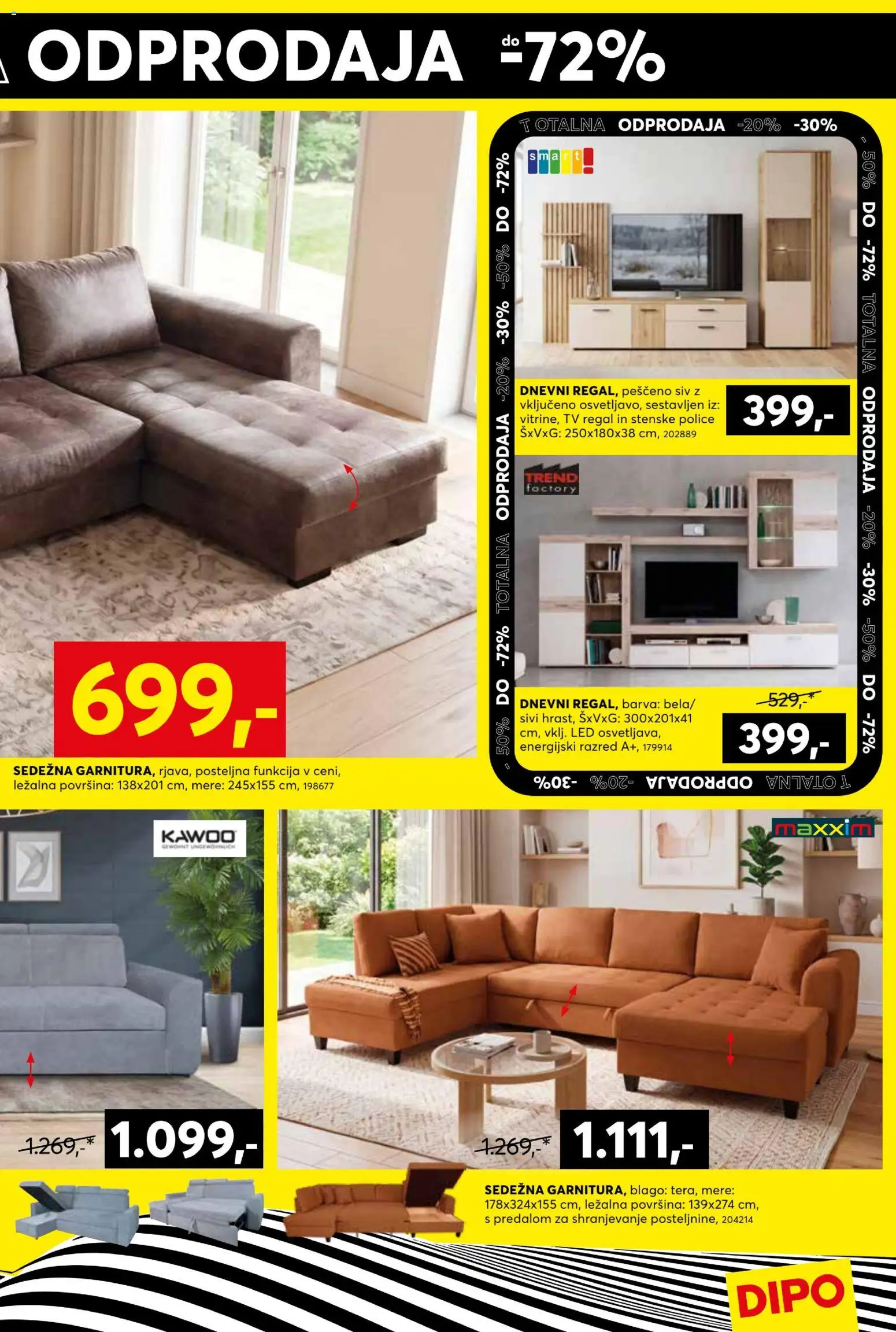 Novi Dipo katalog ponudbe – veljaven od 01.07.2026 | Stran: 7 | Izdelki: Tv, Regal, Barva
