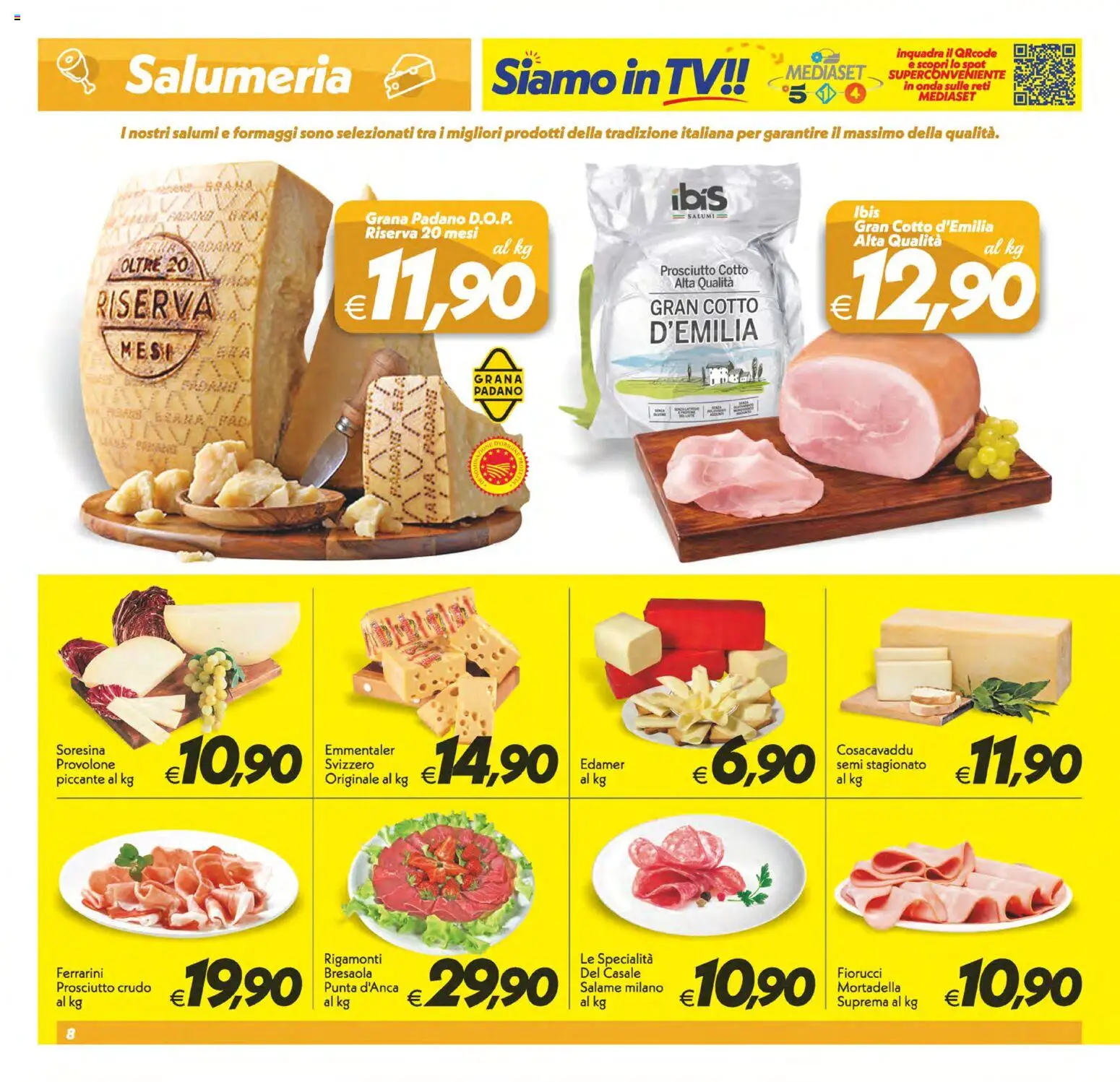 Volantino SuperConveniente del 29.05.2026 | Pagina: 8 | Prodotti: Provolone, Salame, Mortadella, Grana Padano