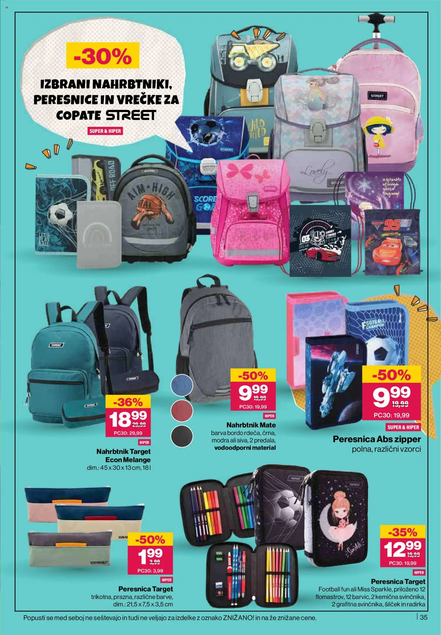 Novi Mercator katalog ponudbe – veljaven od 18.06.2026 | Stran: 35 | Izdelki: Silcek, Peresnica, Barva, Nahrbtnik