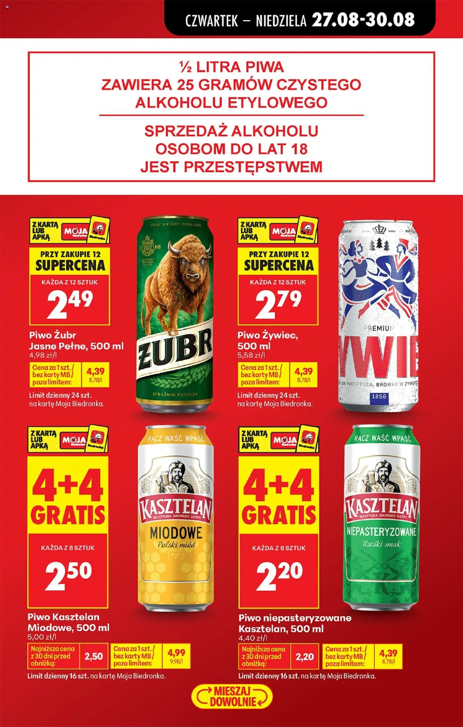 Biedronka Polsko leták - Codziennie niskie ceny od 27.08.2026 | Strana: 21 | Produkty: Zubr, Karty