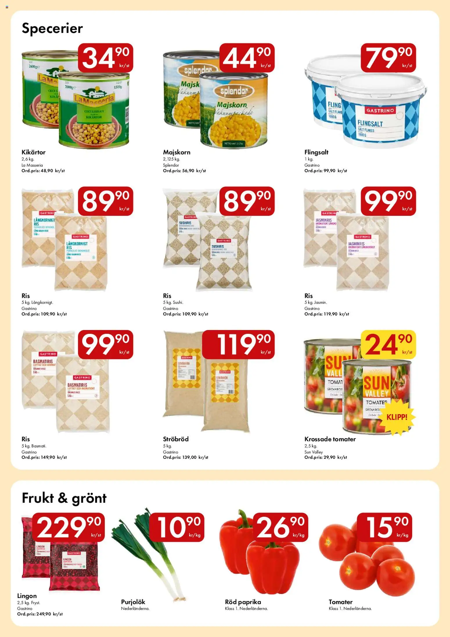 Hypermarkety reklamblad aktuell från 10/08/2026 | Sida: 9 | Produkter: Frukt, Purjolök, Basmatiris, Röd paprika