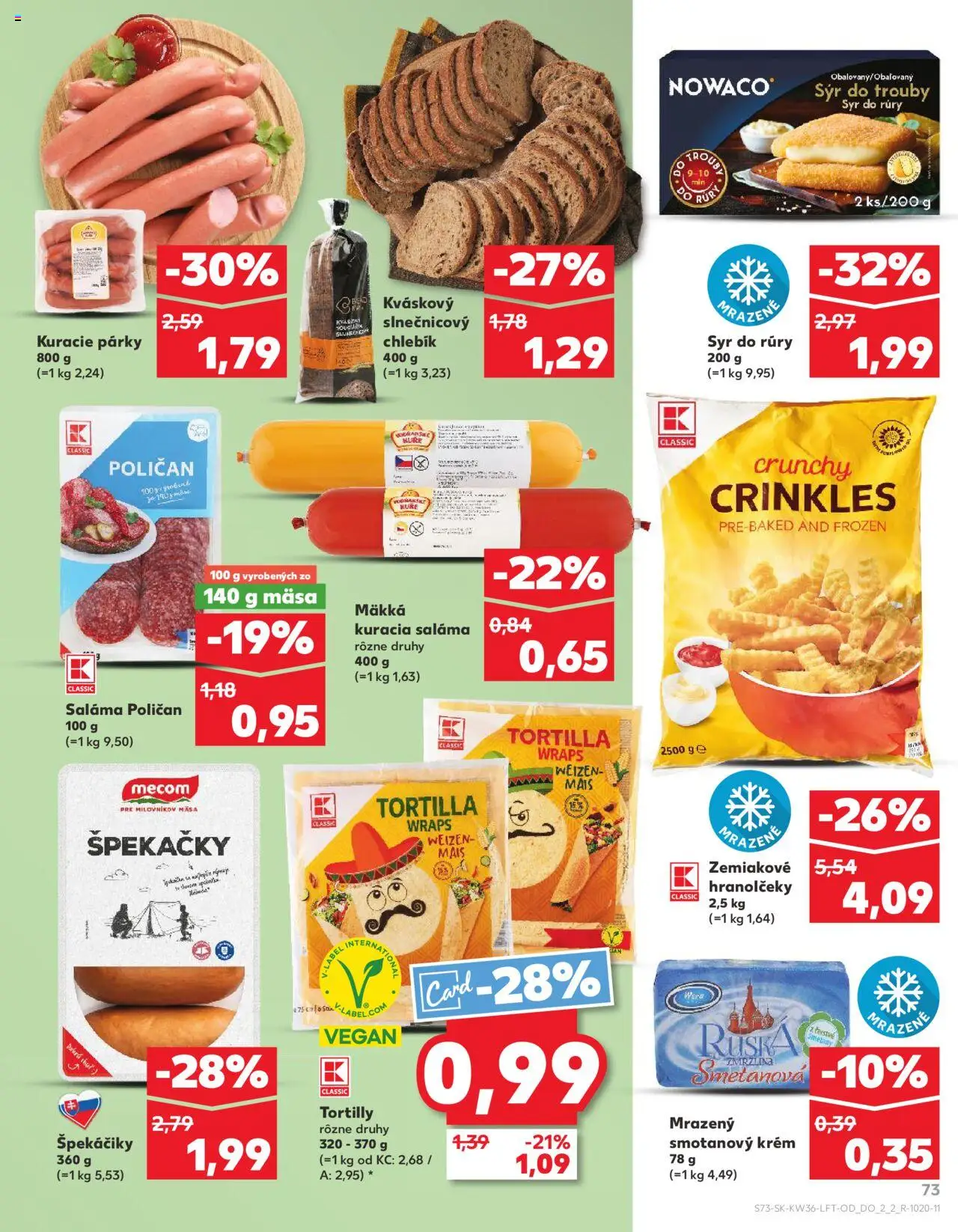 Nové Kaufland akcie – leták je platný od 04.09.2025 | Strana: 73 | Produkty: Syr, Krém, Párky, Špekáčiky