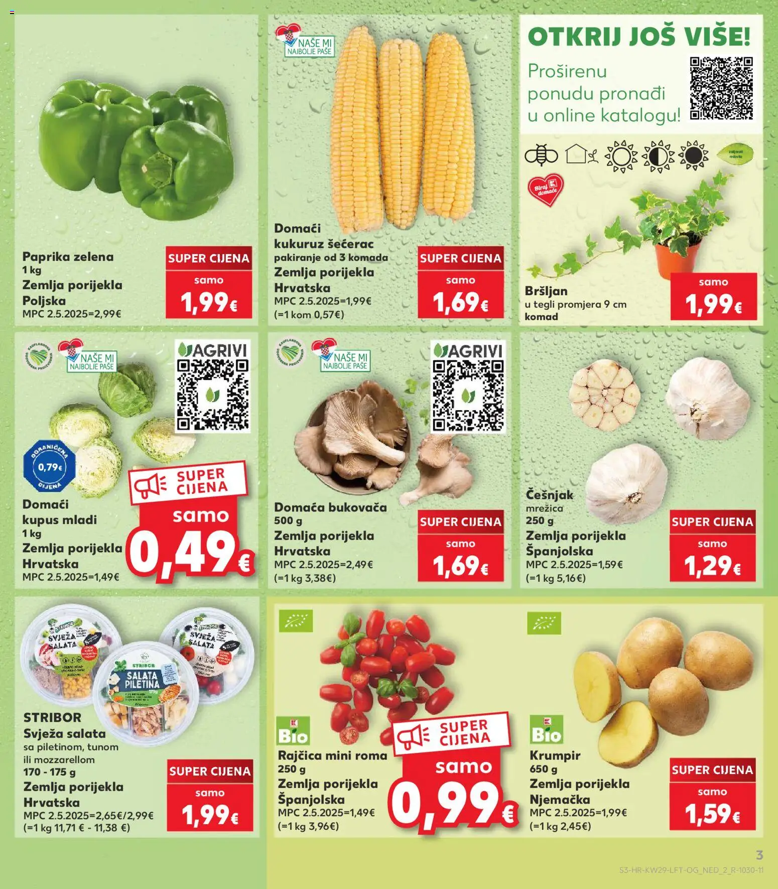 Kaufland katalog | vrijedi od 15.07.2026 | Stranica: 3 | Proizvodi: Kukuruz, Piletina, Krumpir, Kupus