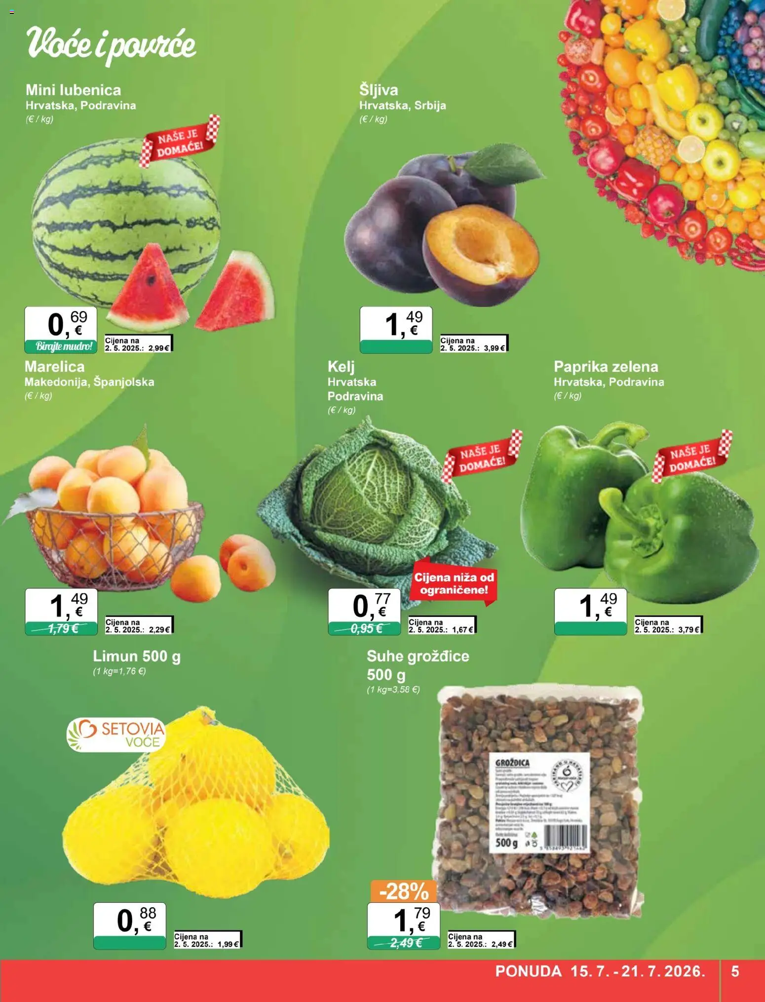 KTC katalog | vrijedi od 15.07.2026 | Stranica: 5 | Proizvodi: Kelj, Paprika, Voće, Limun