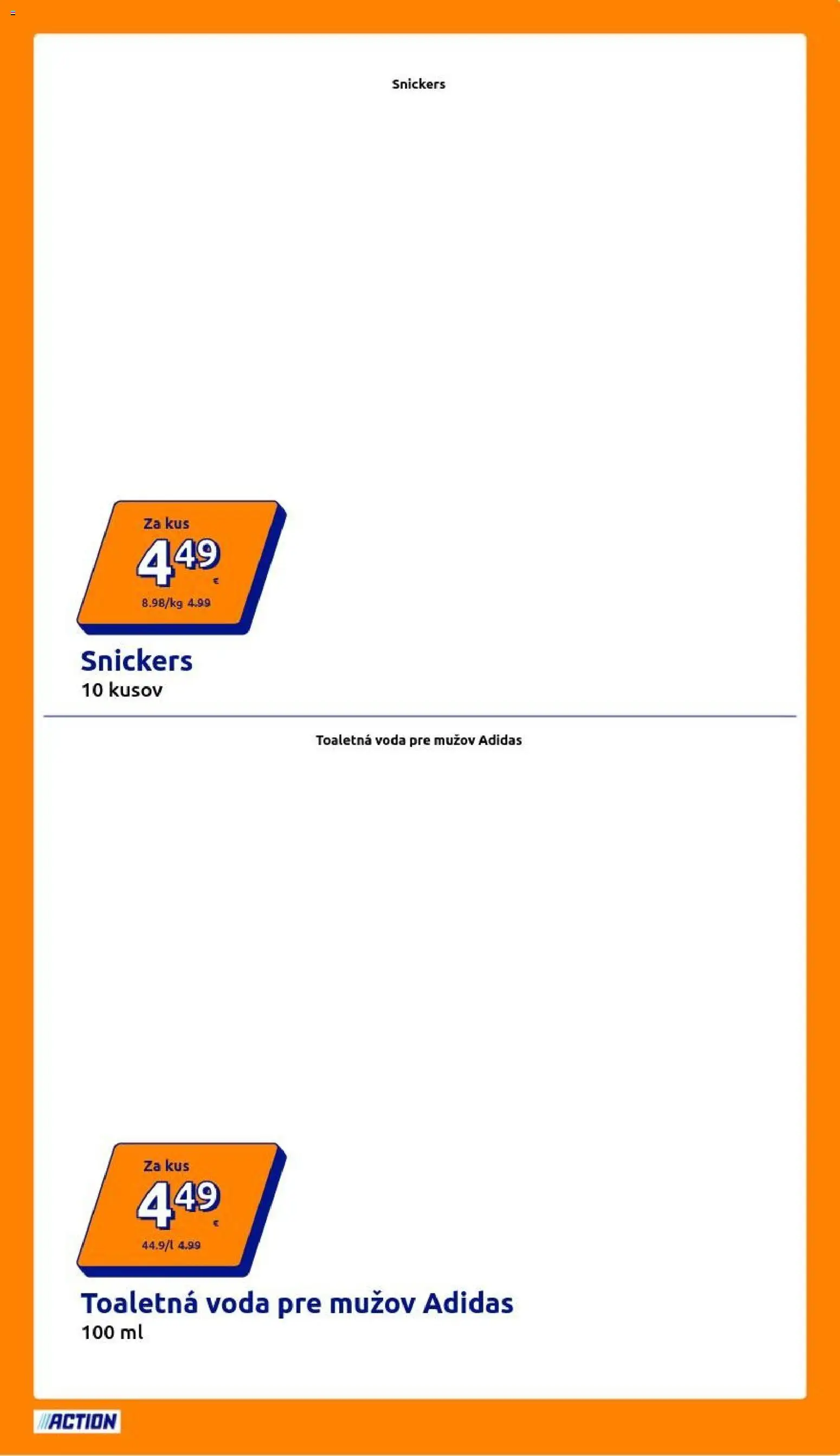 Nové Action akcie – leták je platný od 12.08.2026 | Strana: 13 | Produkty: Toaletná voda, Adidas, Voda, Snickers