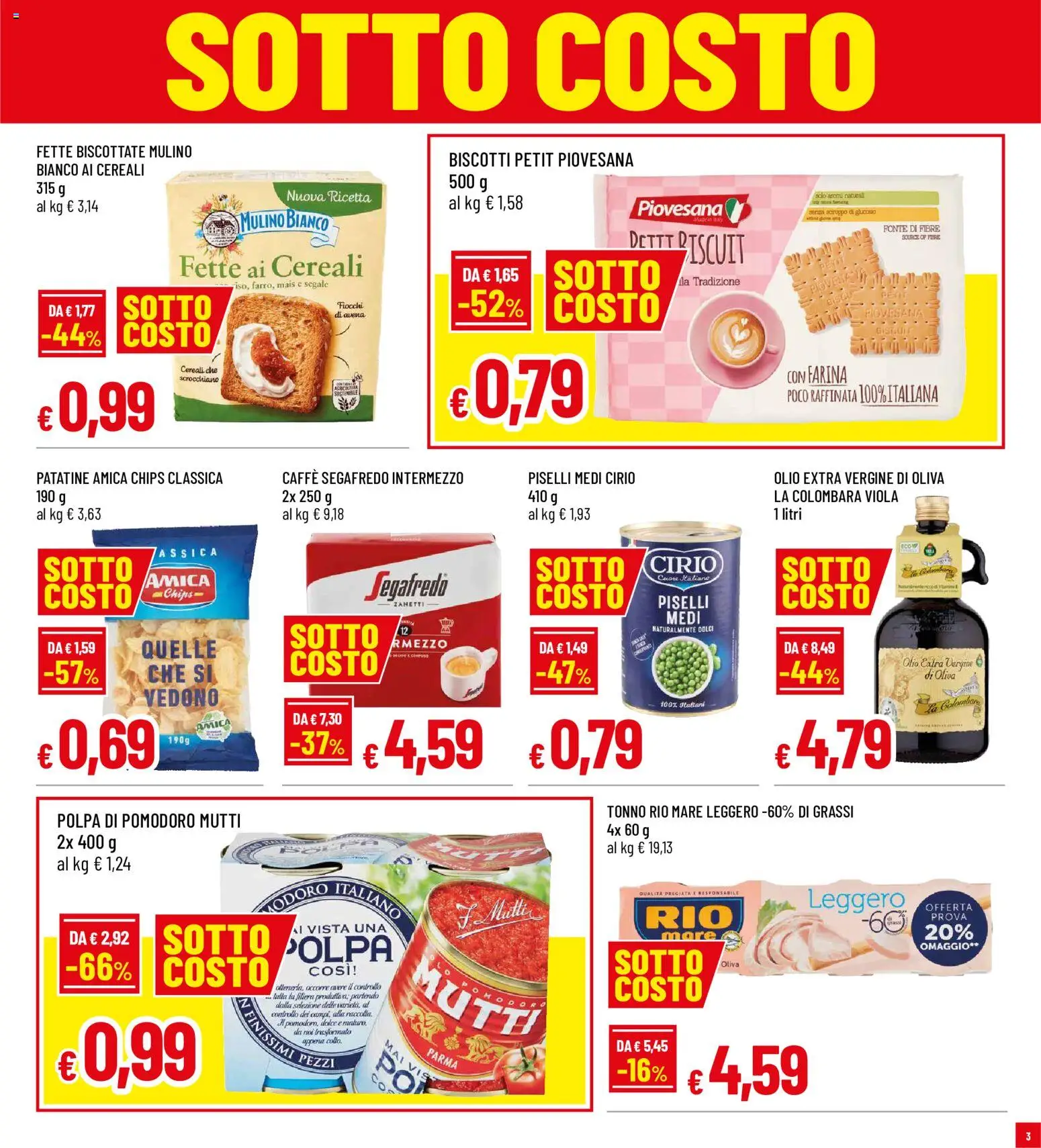 Volantino Famila del 14/09/2026 | Pagina: 3 | Prodotti: Patatine, Biscotti, Olio extra vergine, Mais