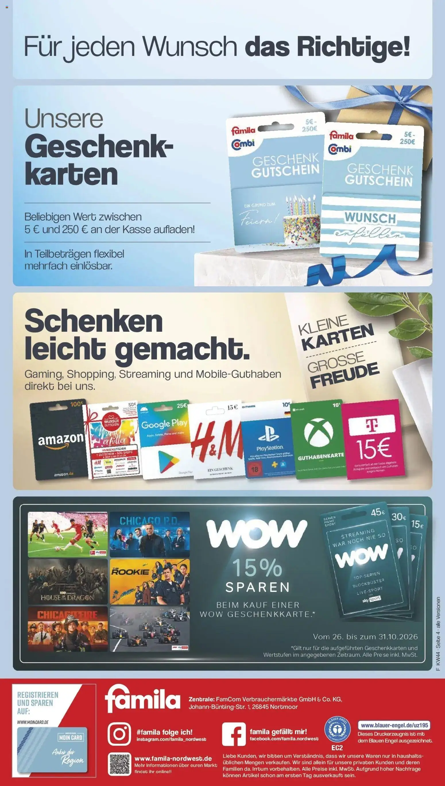 Famila Nordwest - Famila: Einleger (ab 26.10.2026) zum Blättern | Seite: 4 | Produkte: Top, Playstation