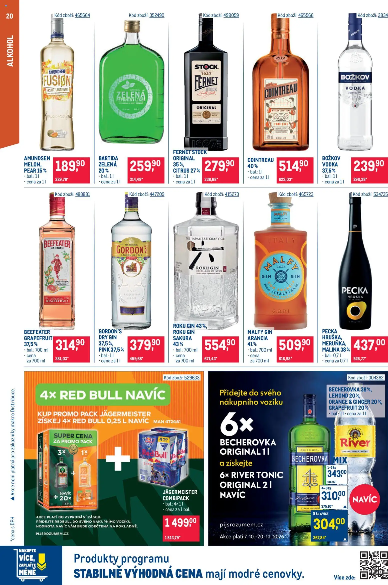 Makro leták - Gastronomie od 07.10.2026 | Strana: 20 | Produkty: Cointreau, Vodka, Božkov, Beefeater