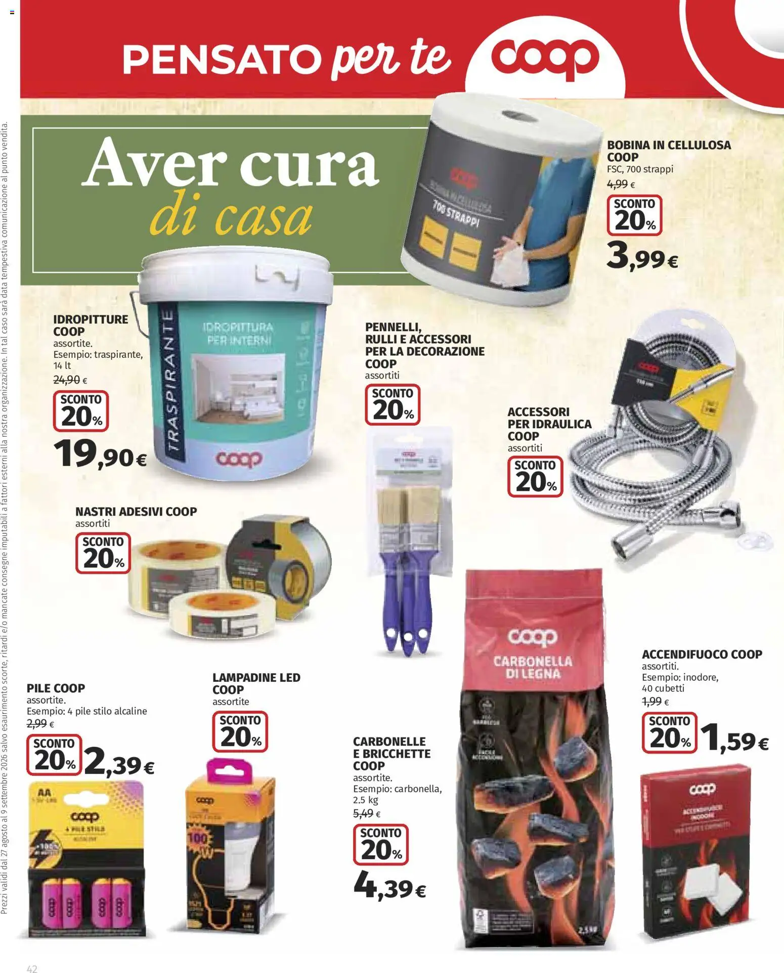 Volantino Ipercoop del 27/08/2026 | Pagina: 42 | Prodotti: Pile, Data, Lampadine, Decorazione