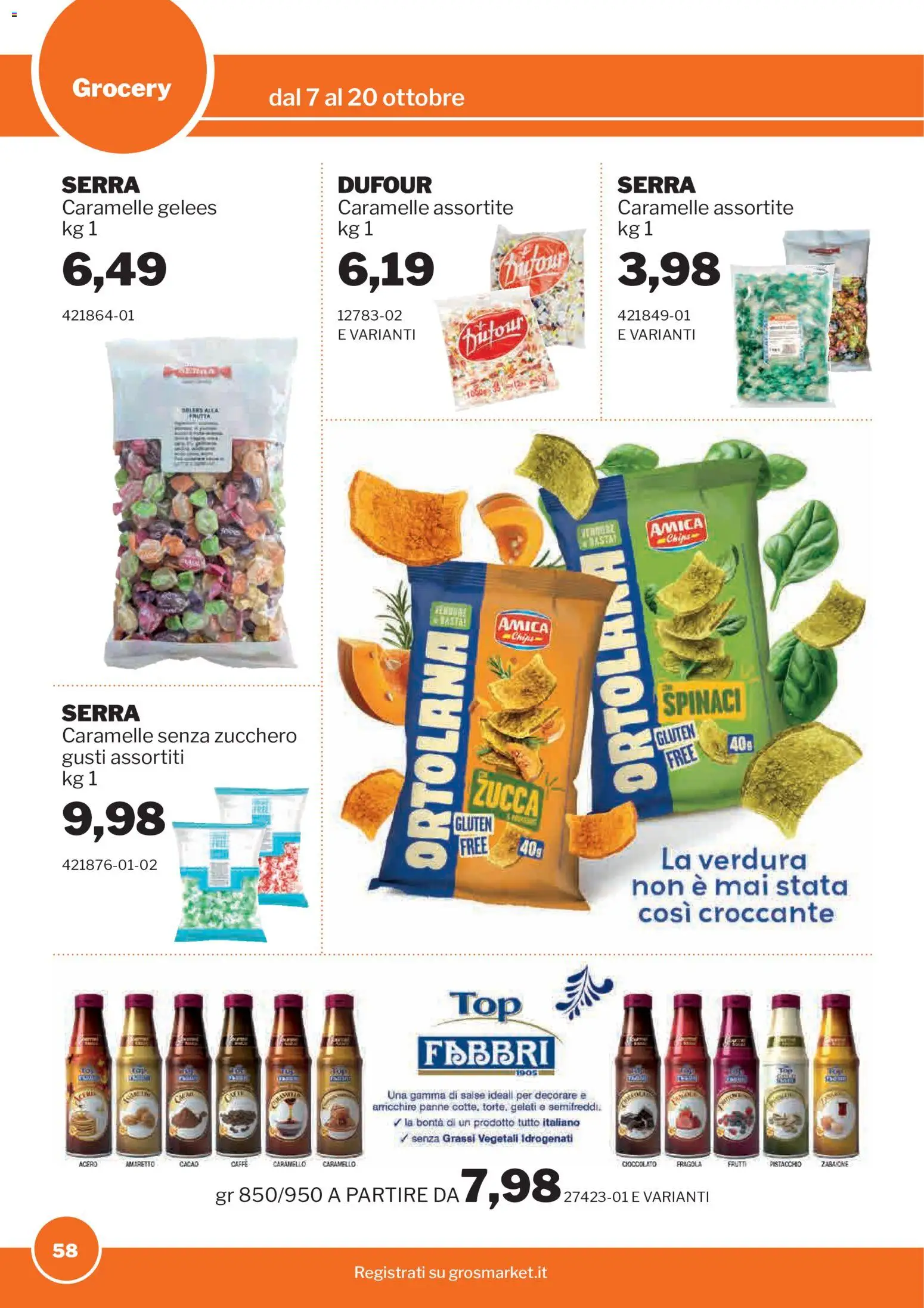 Volantino Sogegross del 07/10/2026 | Pagina: 58 | Prodotti: Caramelle, Zucca, Cacao, Salse