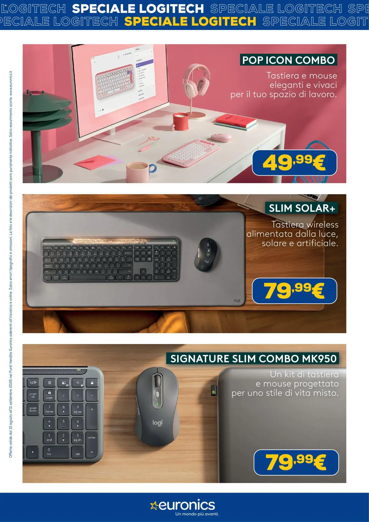 Volantino Euronics del 31/08/2026 | Pagina: 3 | Prodotti: Mouse, Tastiera
