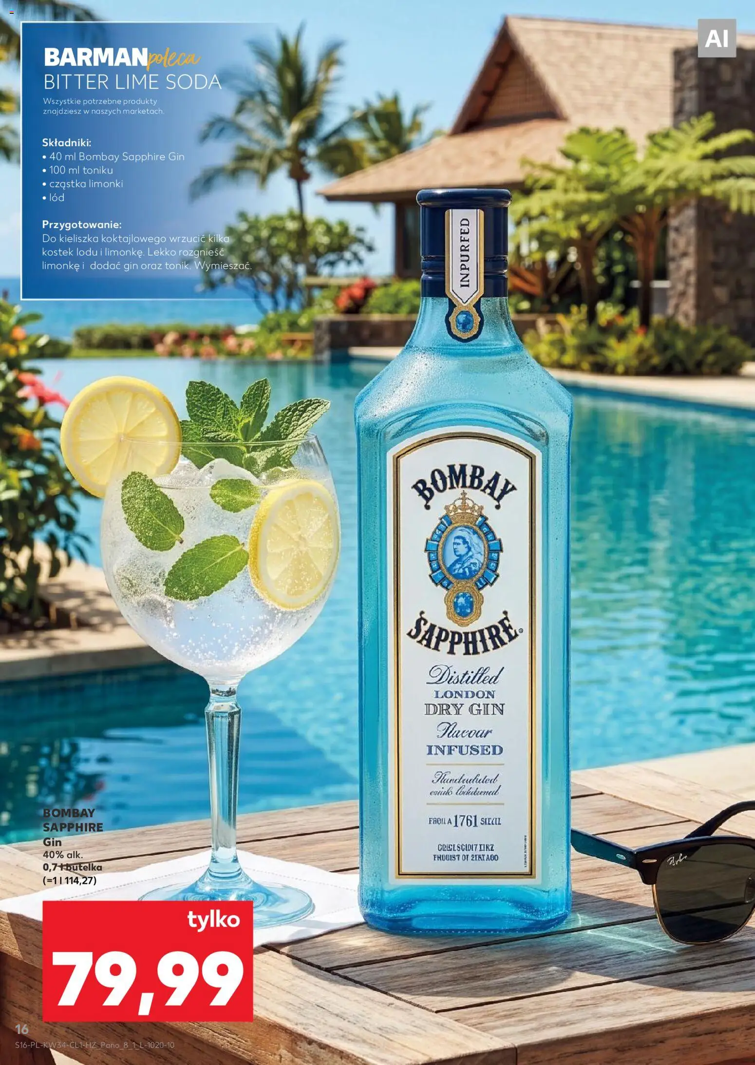 Kaufland Polsko leták - Barek od 20.08.2026 | Strana: 16 | Produkty: Gin, Bombay Sapphire, London dry gin, Dry gin