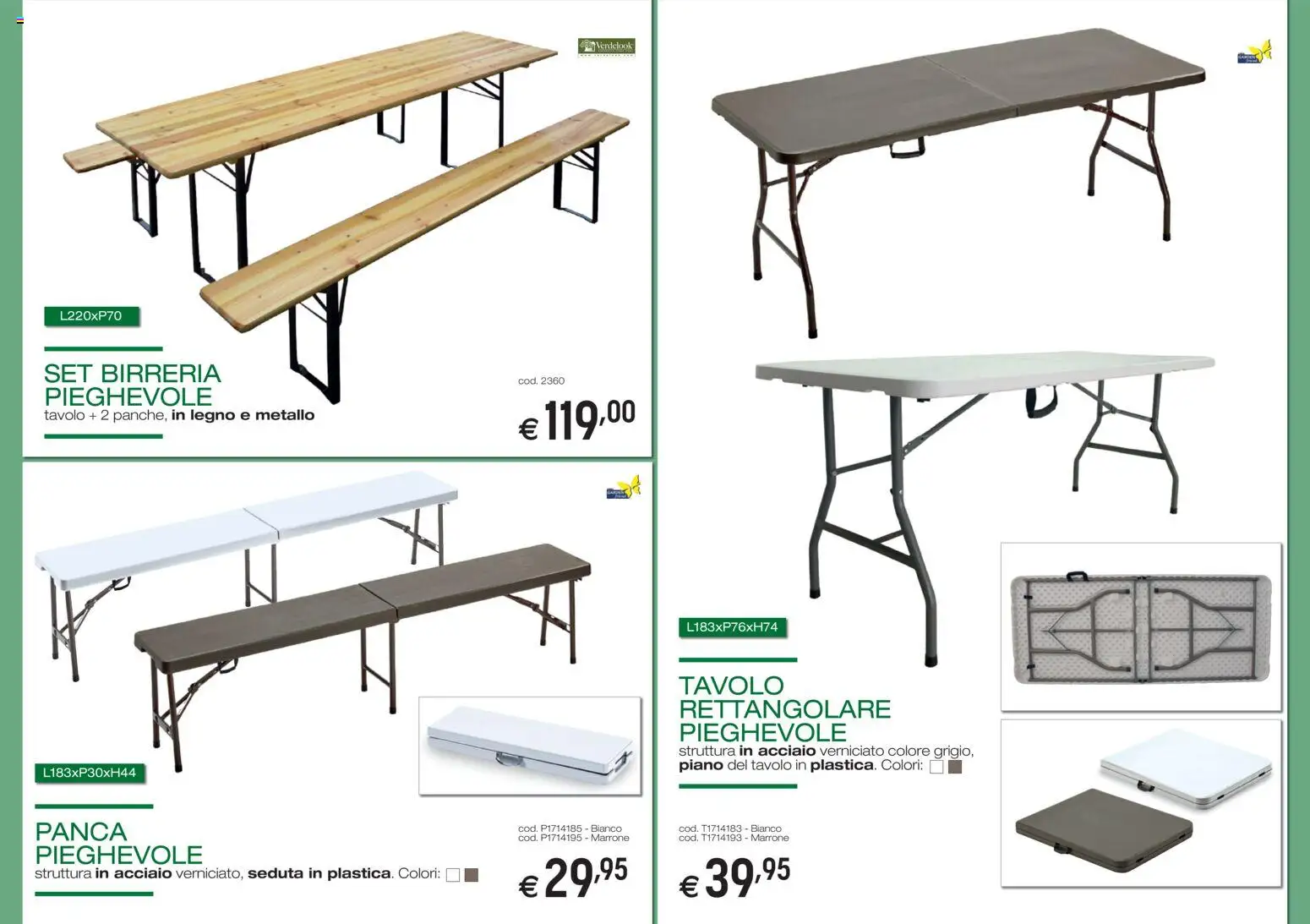 Volantino Brico OK del 05/03/2026 | Pagina: 9 | Prodotti: Panca, Set birreria, Tavolo