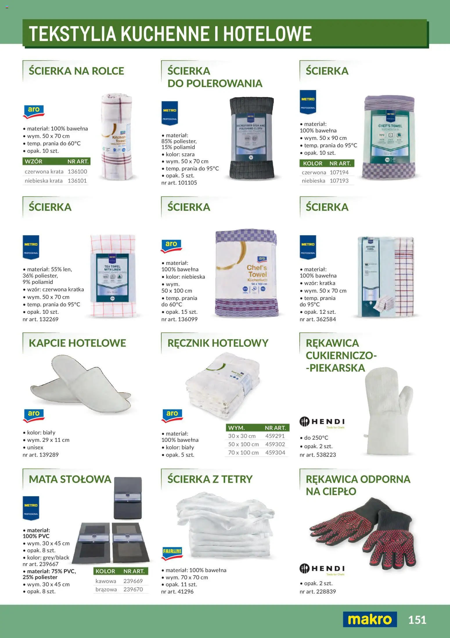 Makro Gazetka - Profesjonalna Gastronomia od 01.02.2026 | Strona: 151 | Produkty: Kapcie, Tekstylia