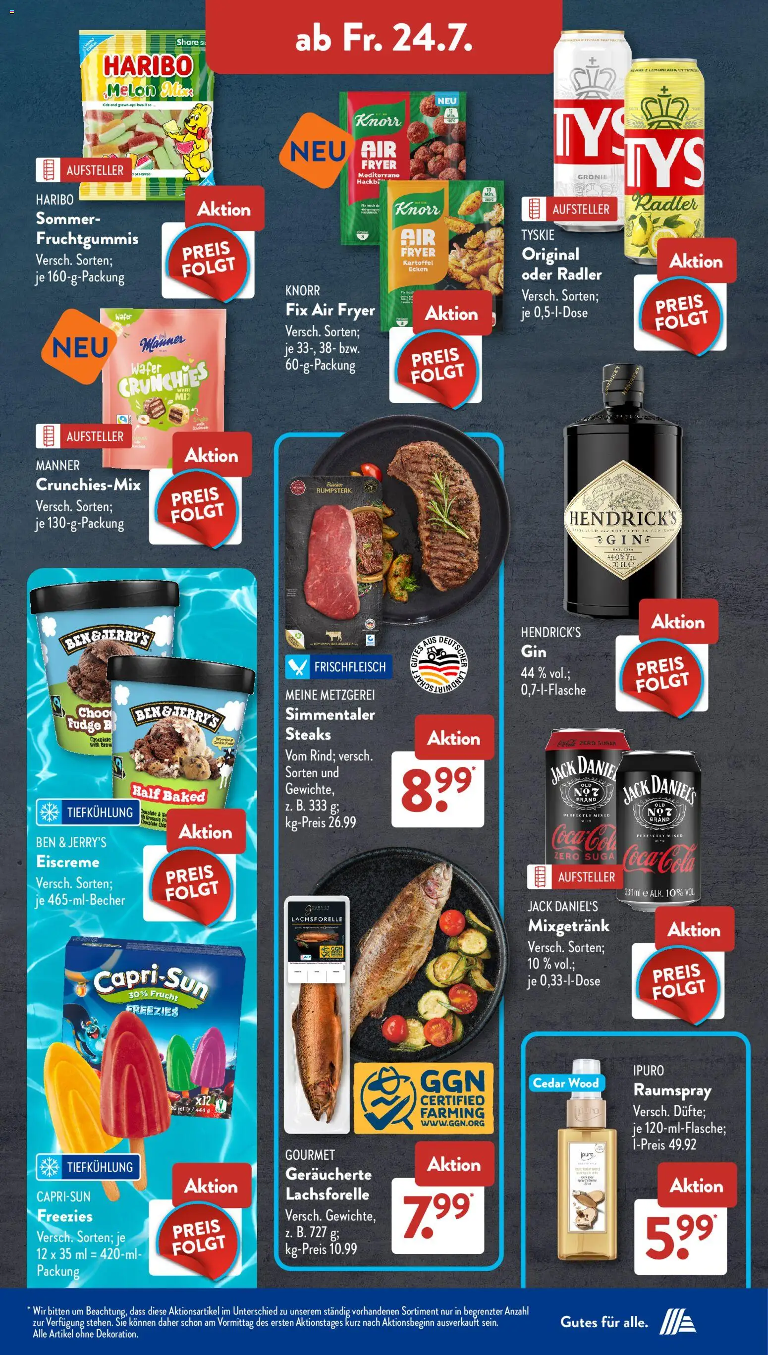 Aldi Süd Prospekt – gültig ab 20.07.2026 | Seite: 14 | Produkte: Knorr fix, Tyskie, Capri sun, Ben & Jerry's