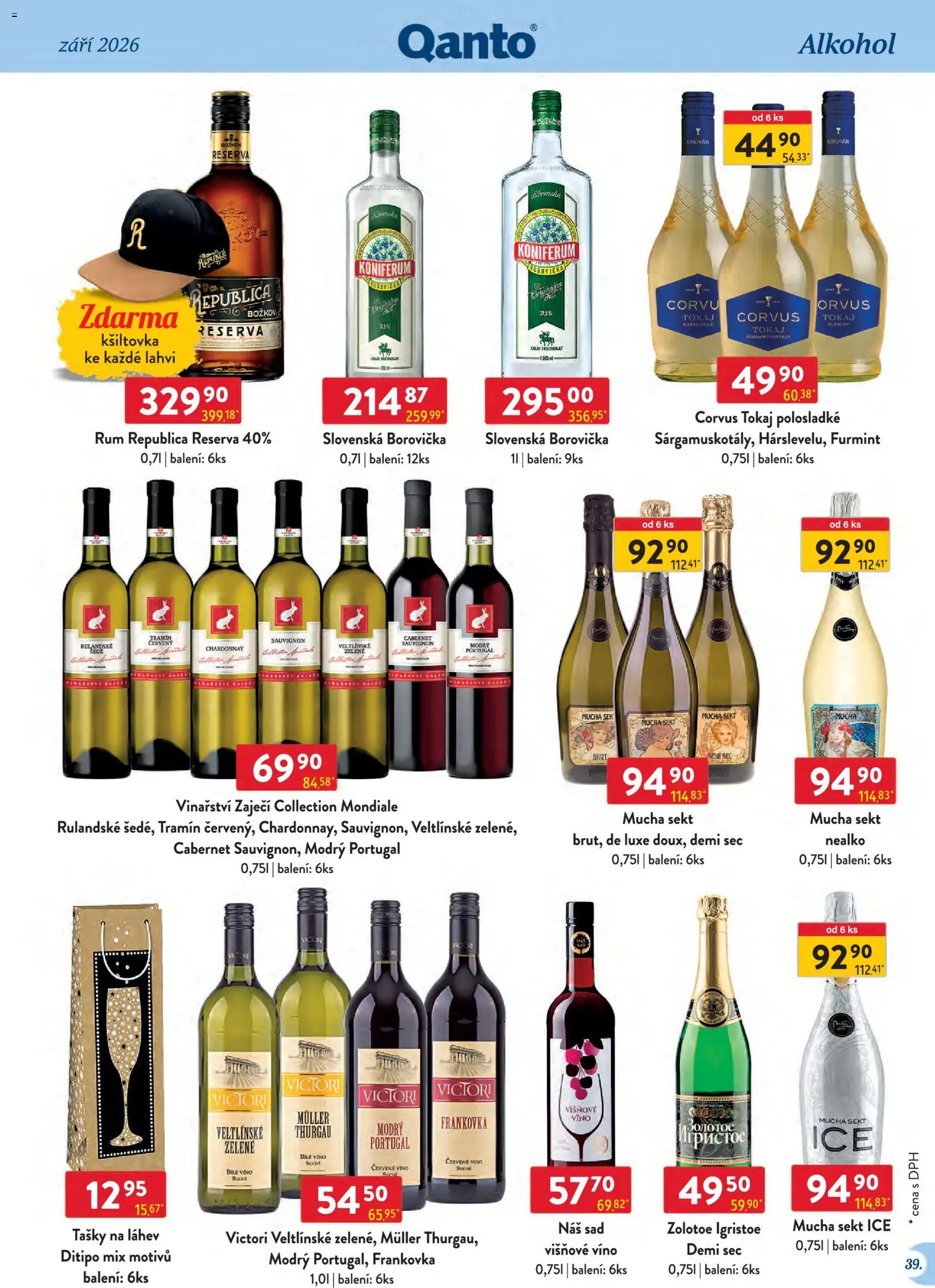 Astur & Qanto leták - Velkoobchod 09/2026 od 01.09.2026 | Strana: 39 | Produkty: Rum, Tokaj, Sekt, Láhev
